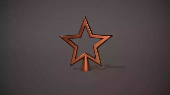 Orange Cut Out Star Tree Topper Low-poly 3D model