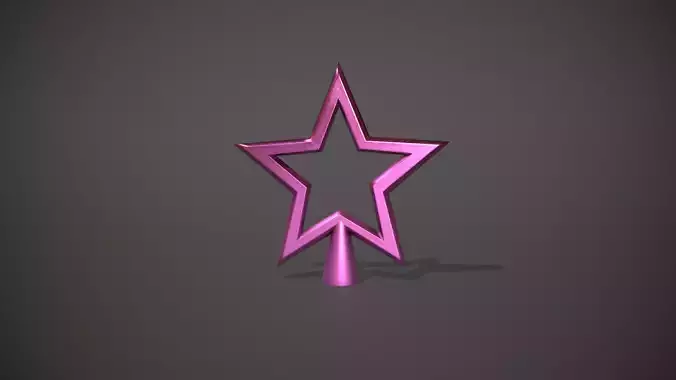  Pink Cut Out Star Tree Topper Low-poly 3D model