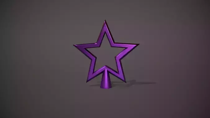Purple Cut Out Star Tree Topper Low-poly 3D model