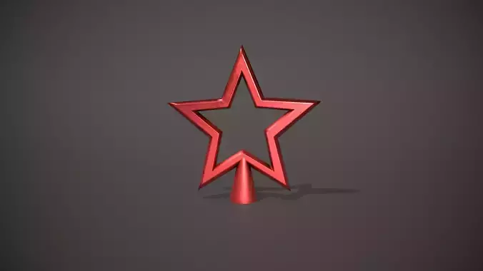 Red Cut Out Star Tree Topper Low-poly 3D model