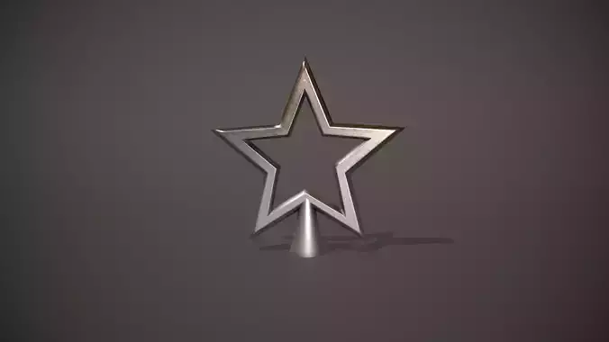 Silver Cut Out Star Tree Topper Low-poly 3D model