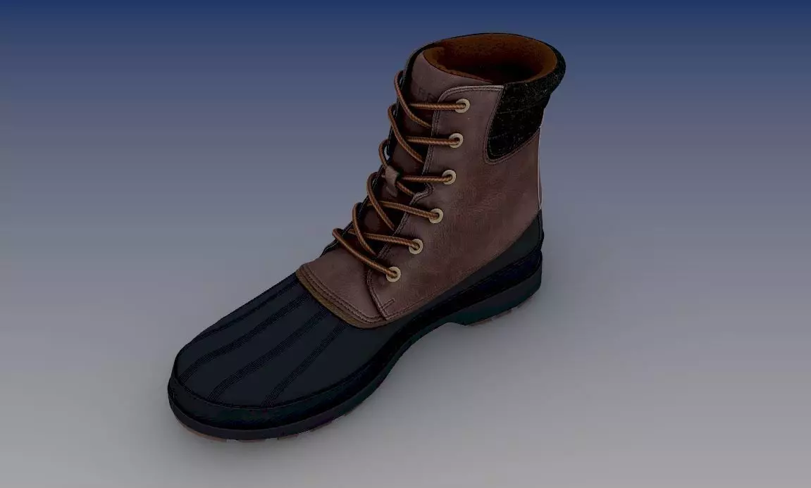 Jasper Mid Shaft Boots Brown Leather 3D model