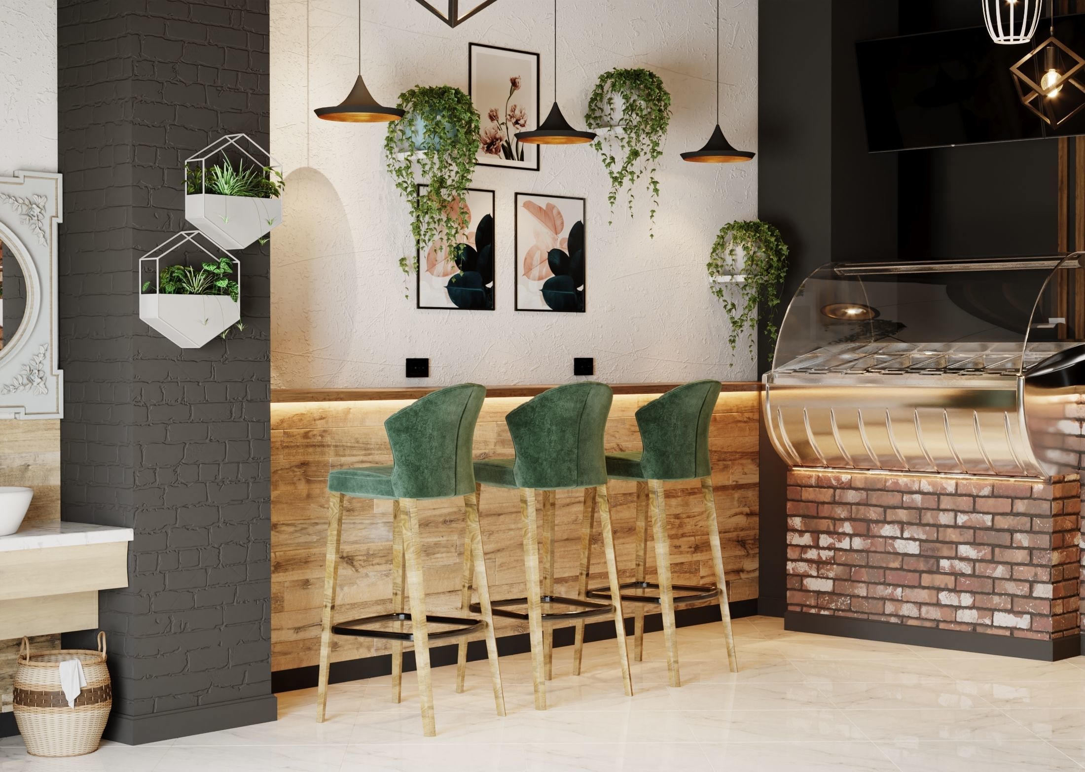 Sushi cafe 3D model_2