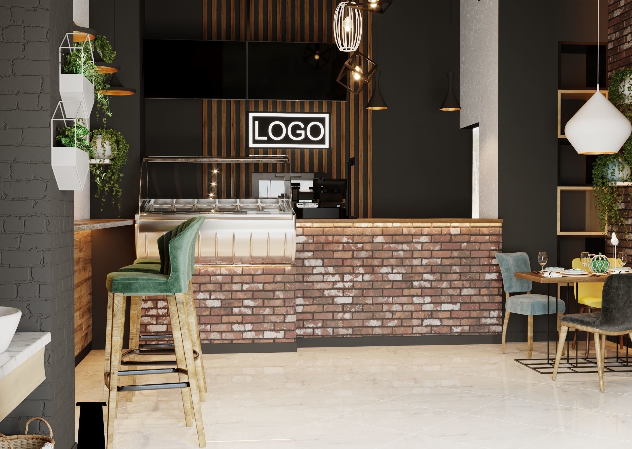 Sushi cafe 3D model_4