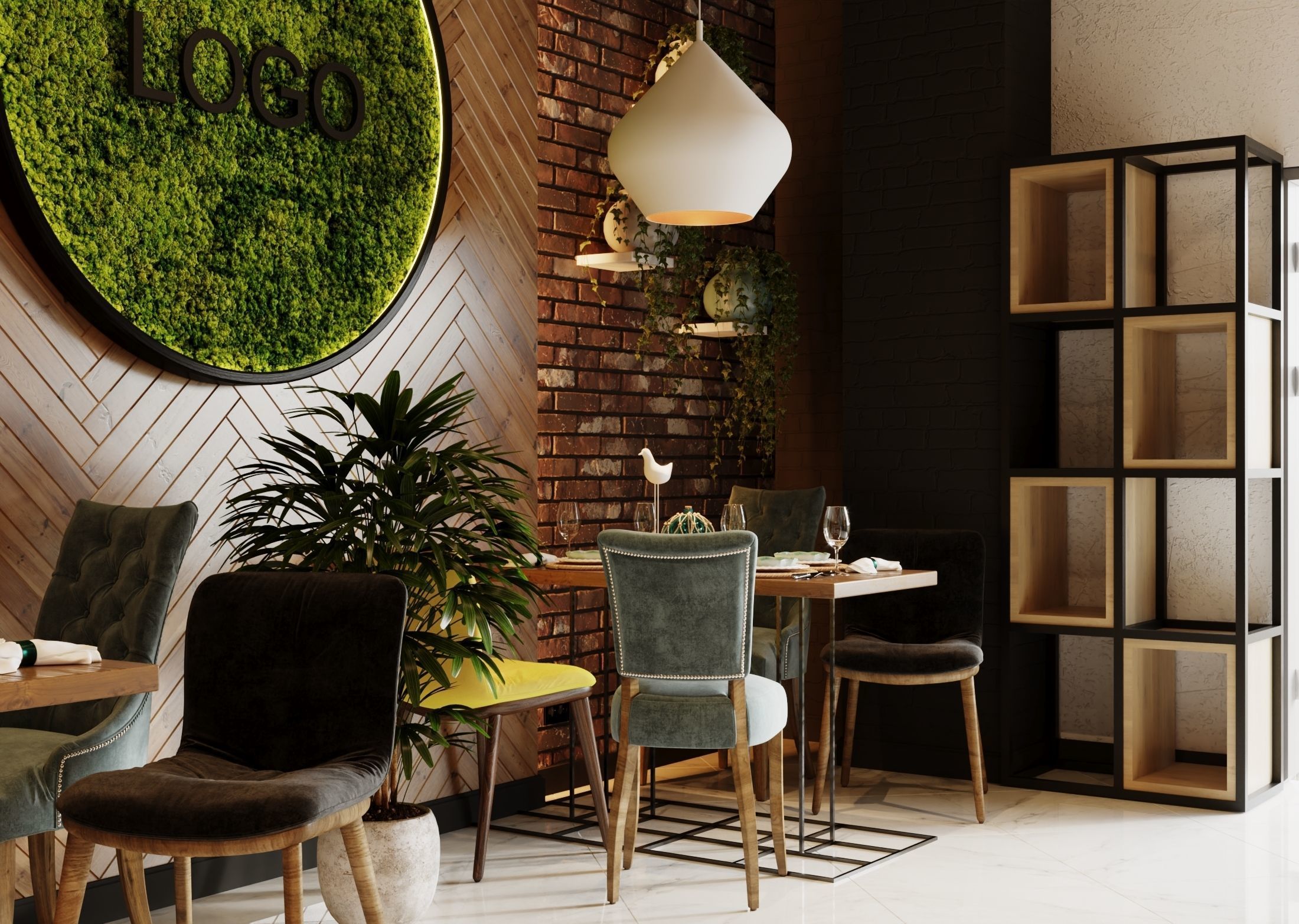 Sushi cafe 3D model_1