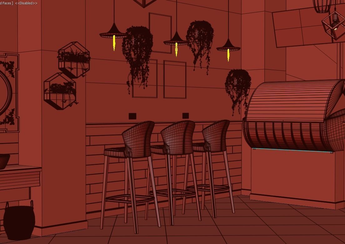 Sushi cafe 3D model_9