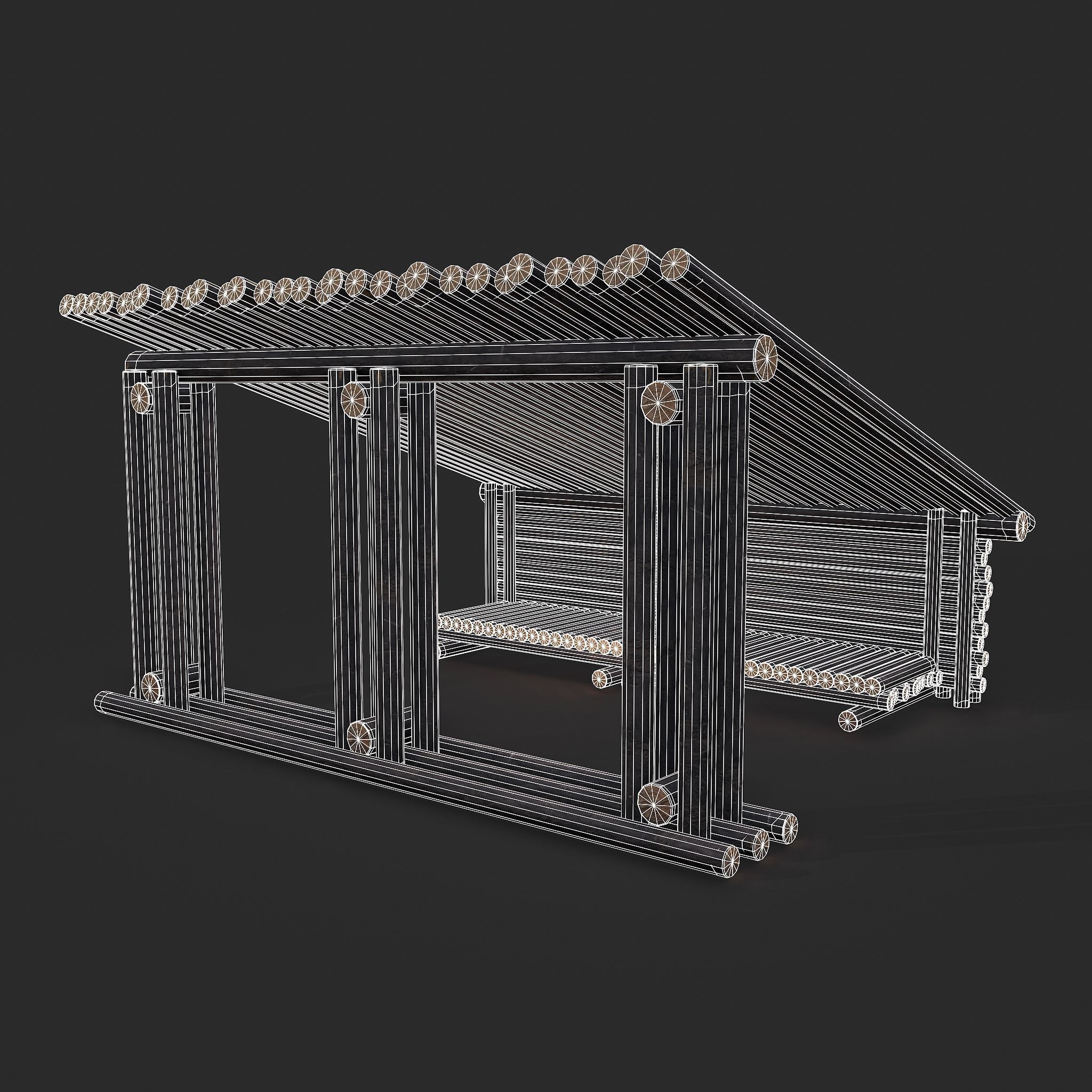 Viking Hut Z Low-poly 3D model_5