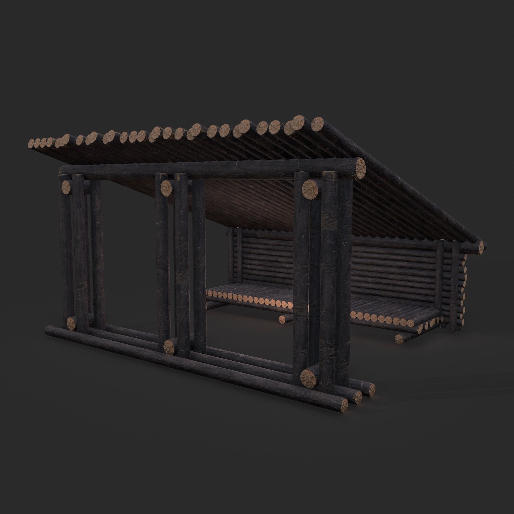 Viking Hut Z Low-poly 3D model_4