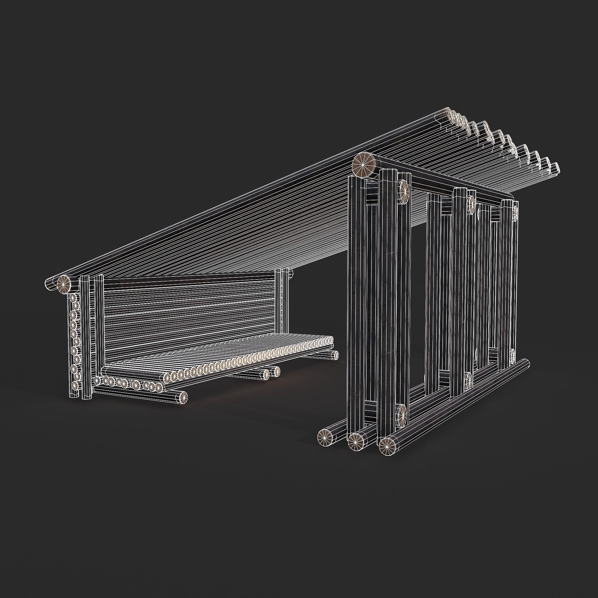 Viking Hut Z Low-poly 3D model_10