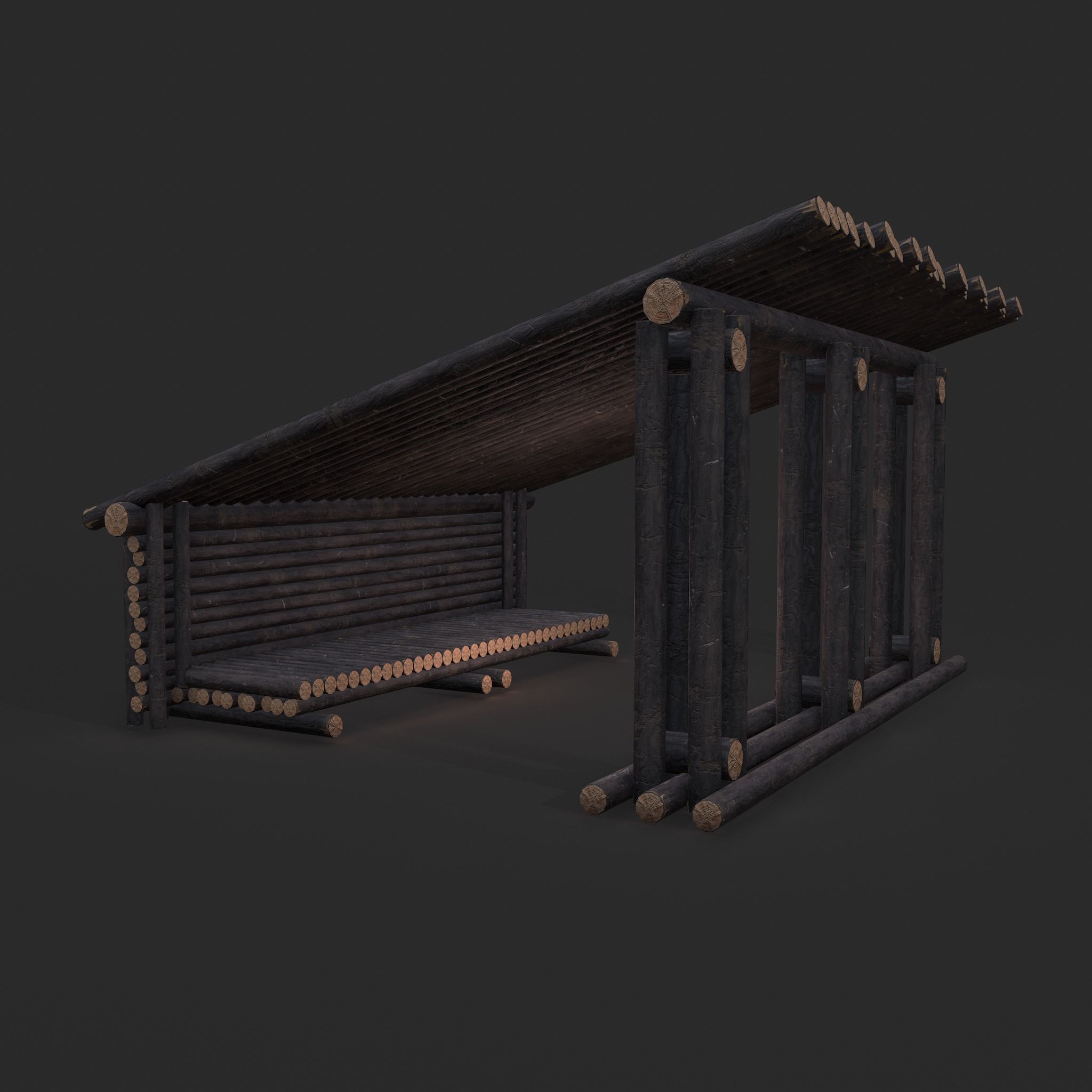 Viking Hut Z Low-poly 3D model_9