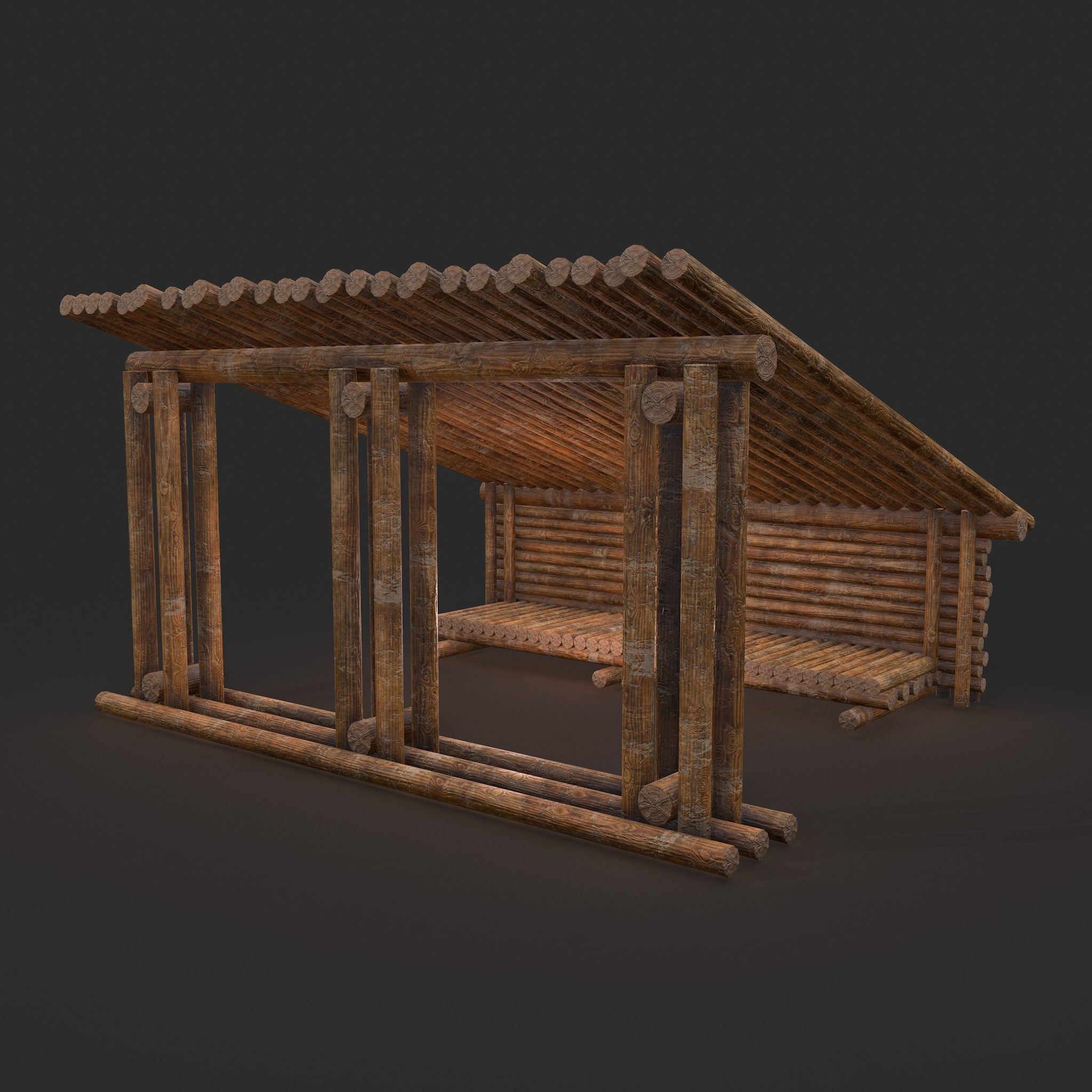 Viking Hut Z Low-poly 3D model_3