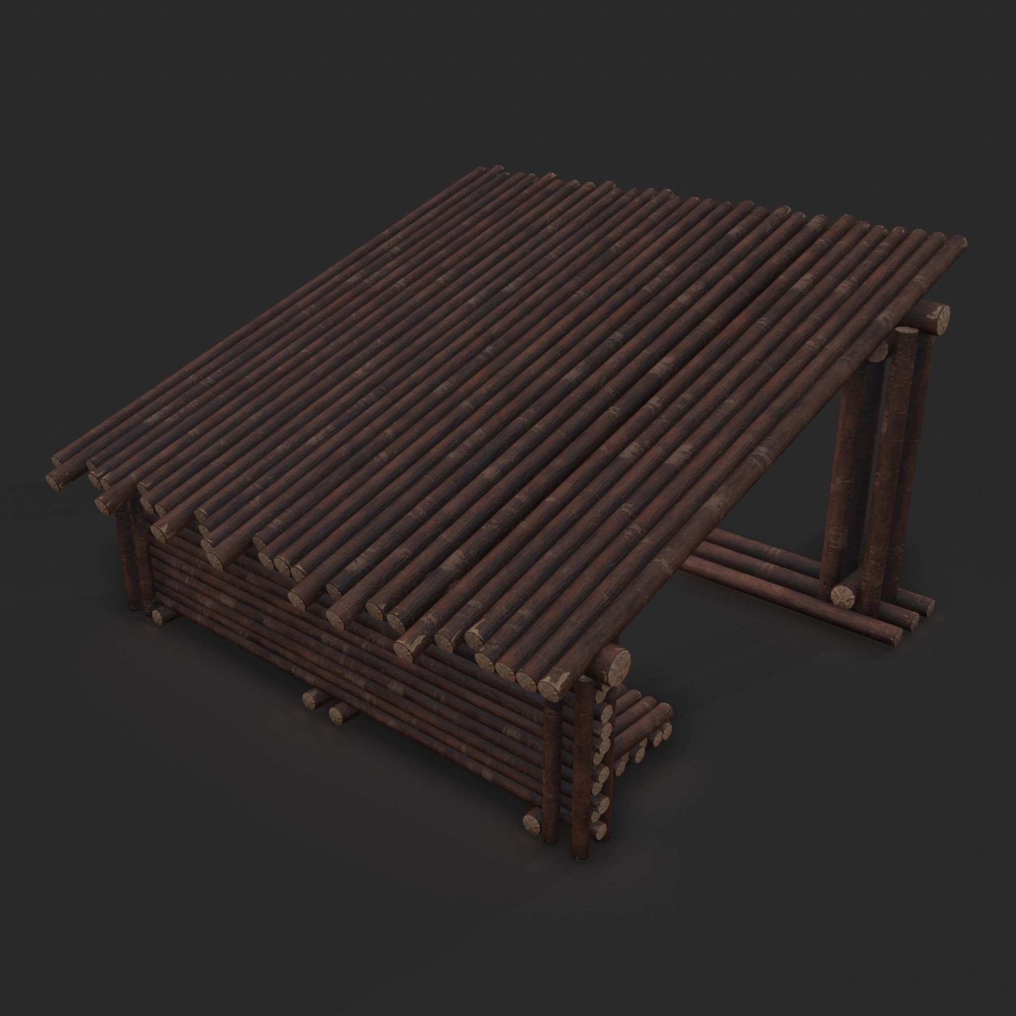 Viking Hut Z Low-poly 3D model_12