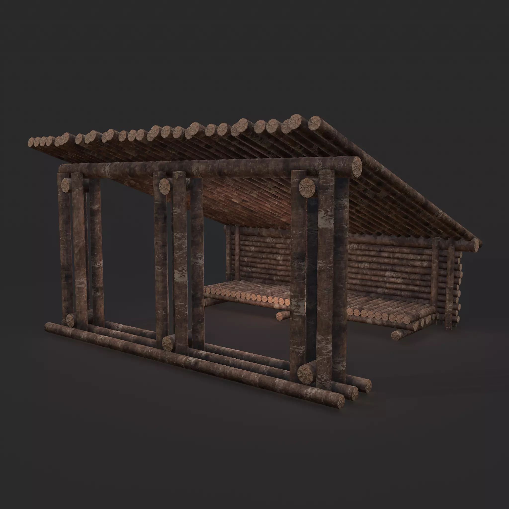Viking Hut Z Low-poly 3D model_0