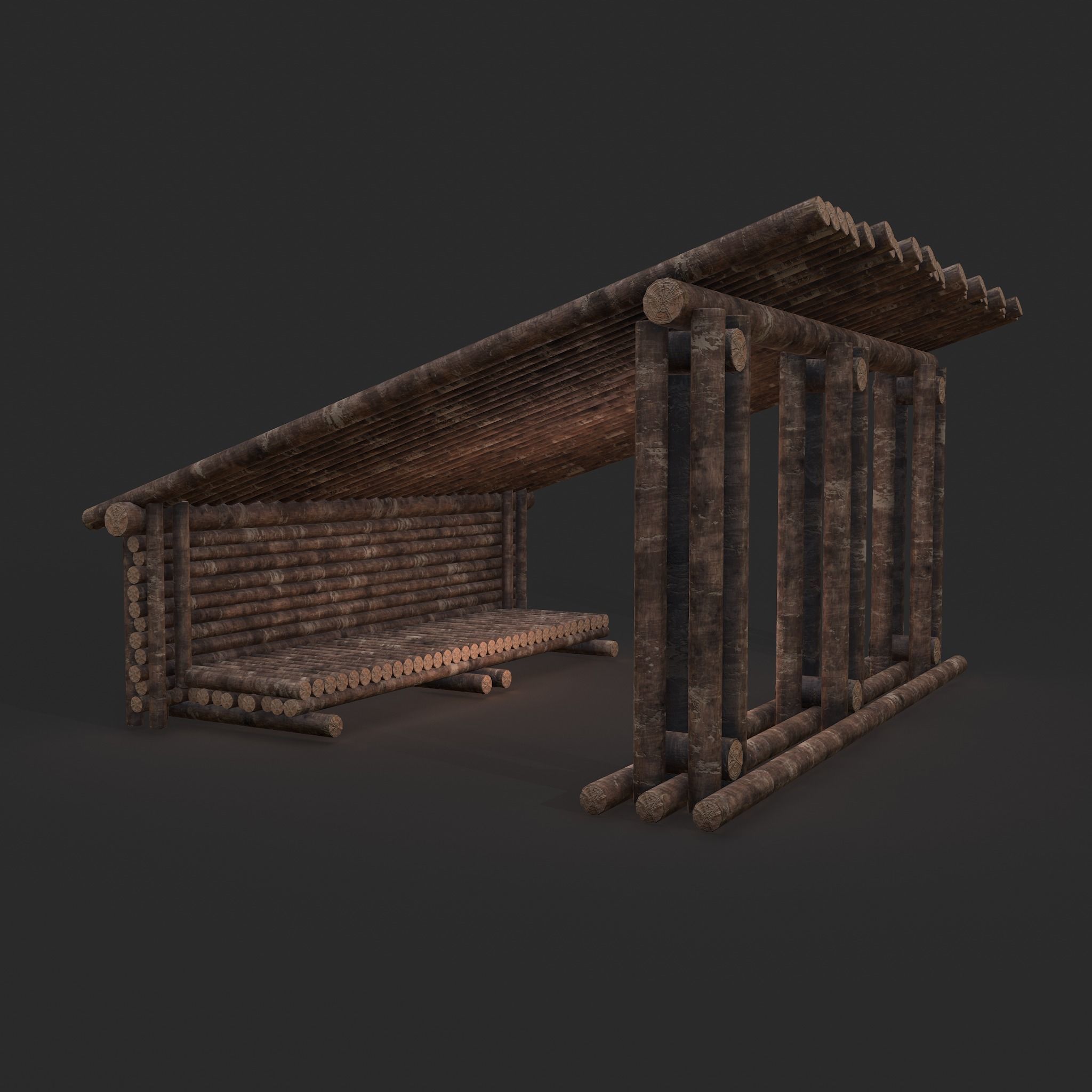 Viking Hut Z Low-poly 3D model_6