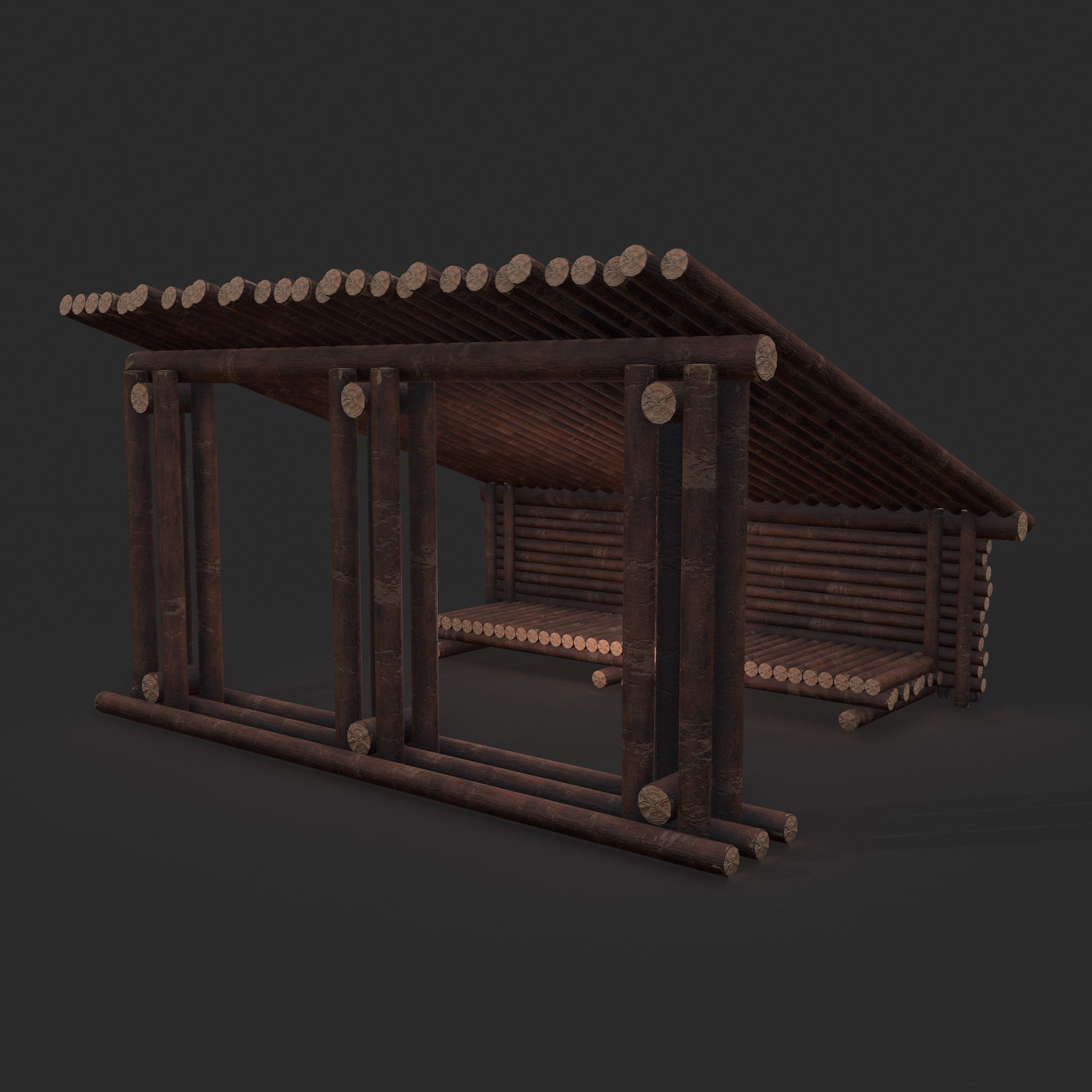 Viking Hut Z Low-poly 3D model_2
