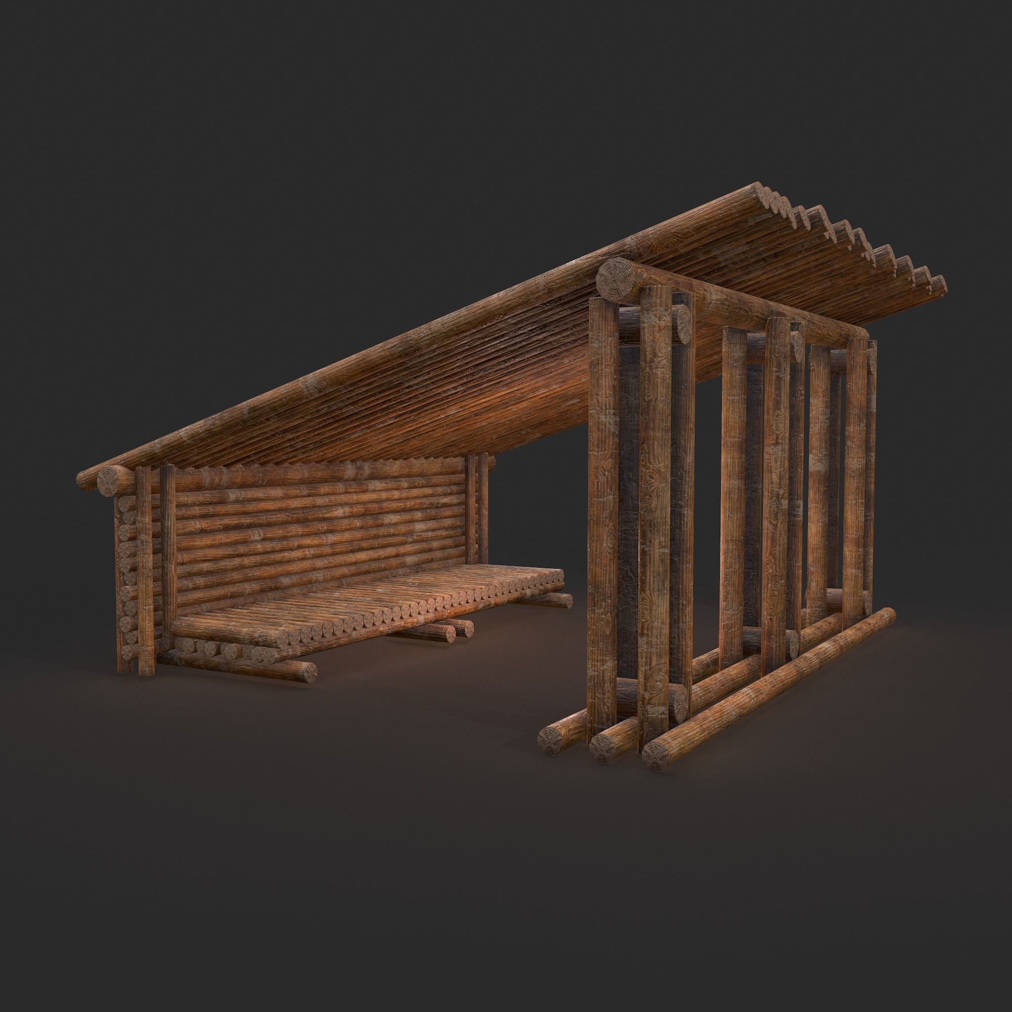 Viking Hut Z Low-poly 3D model_8