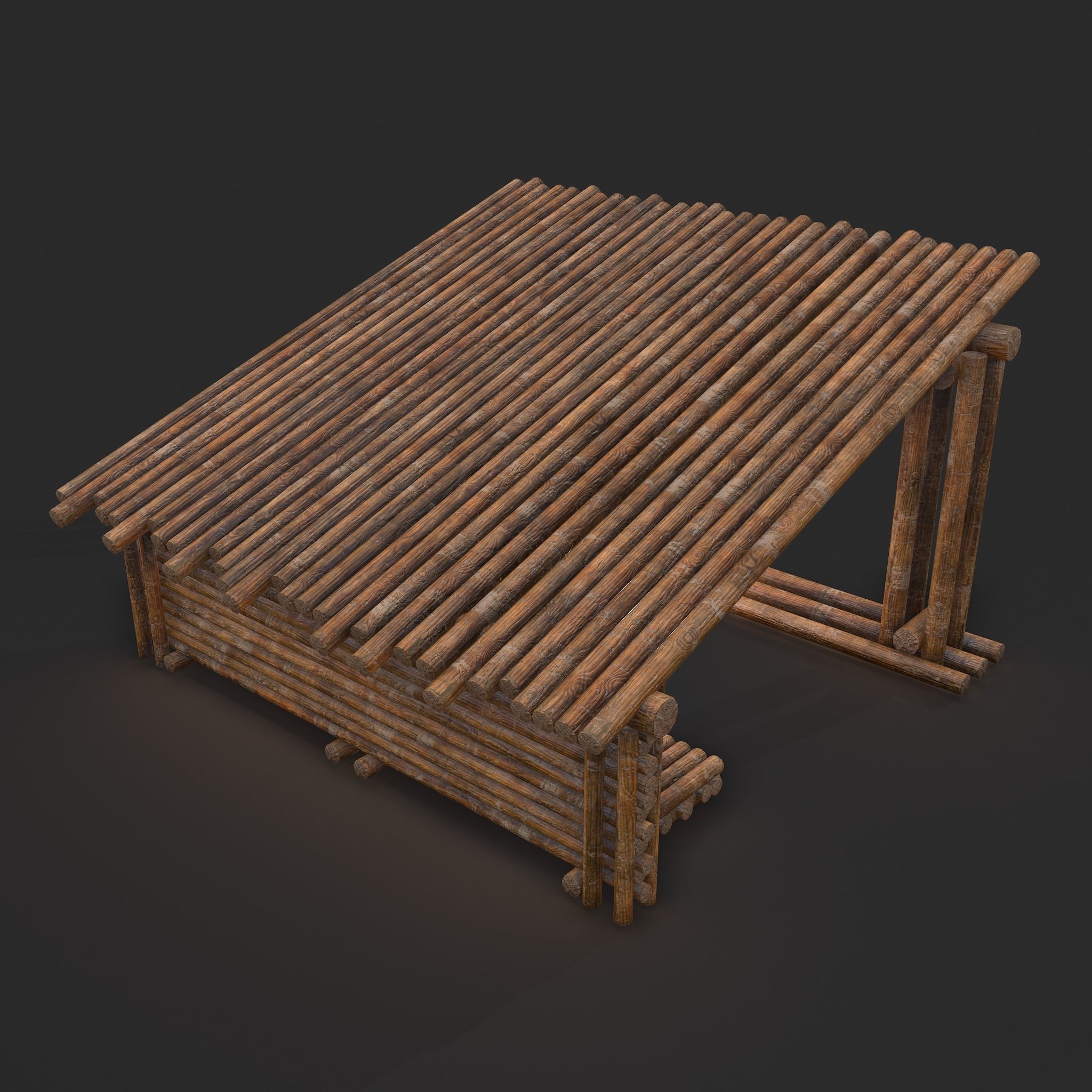 Viking Hut Z Low-poly 3D model_13