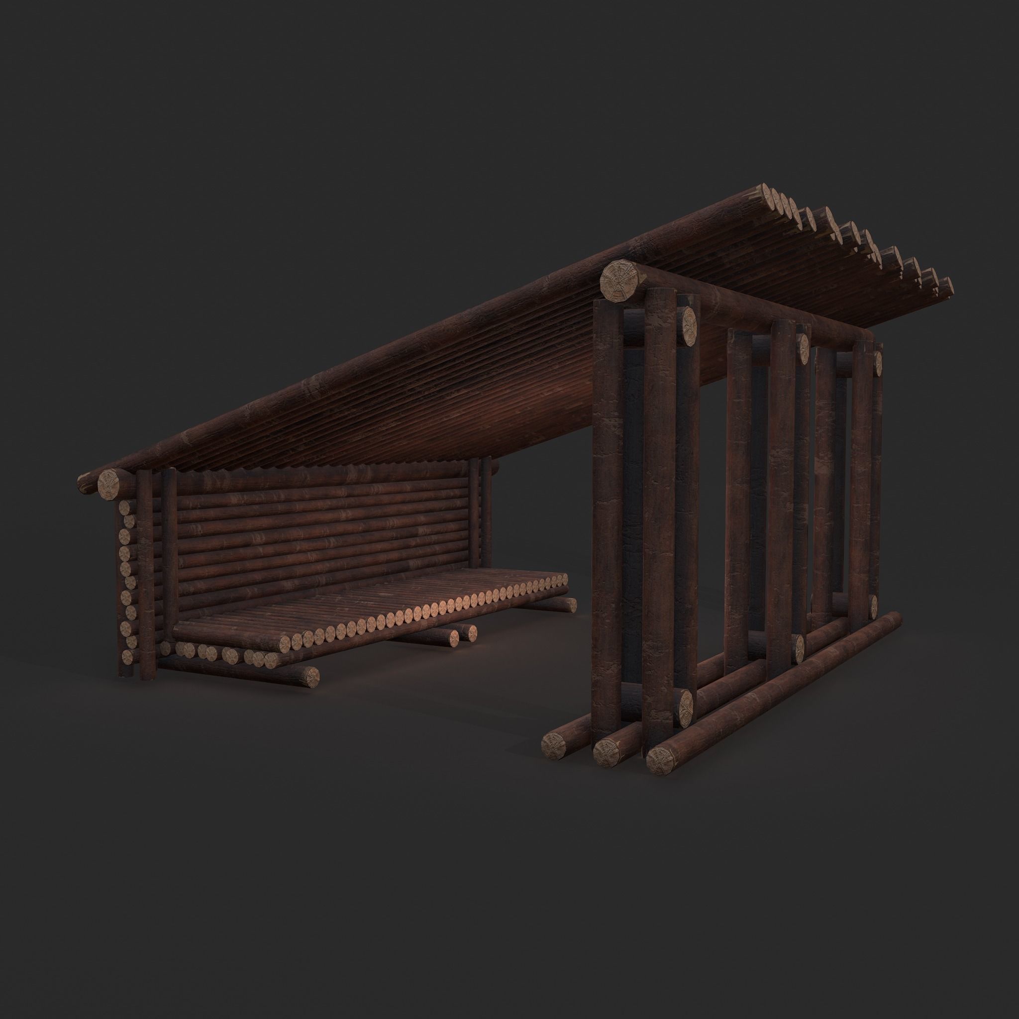 Viking Hut Z Low-poly 3D model_7