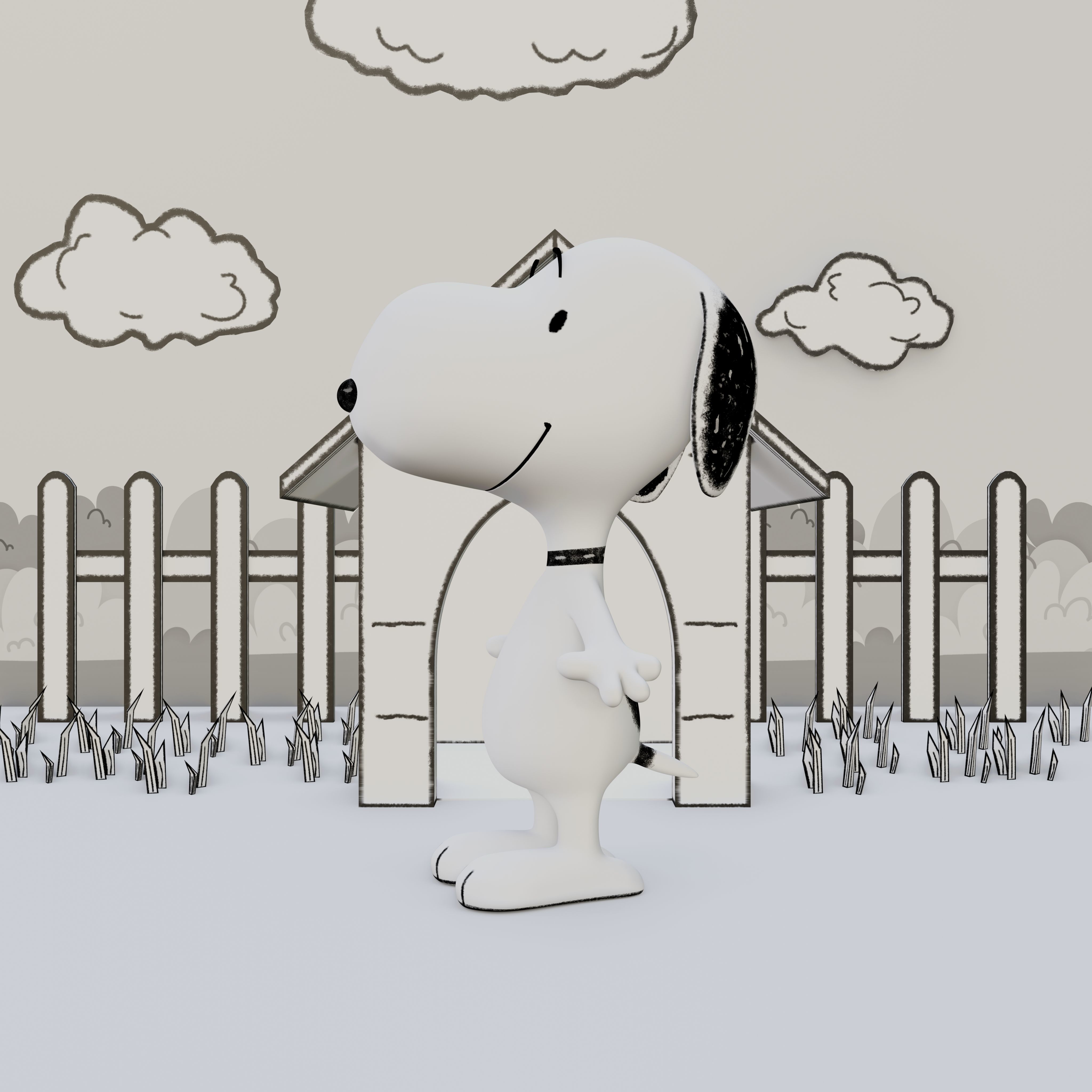 Snoopy Classic Rigged PBR Low-poly 3D model_18