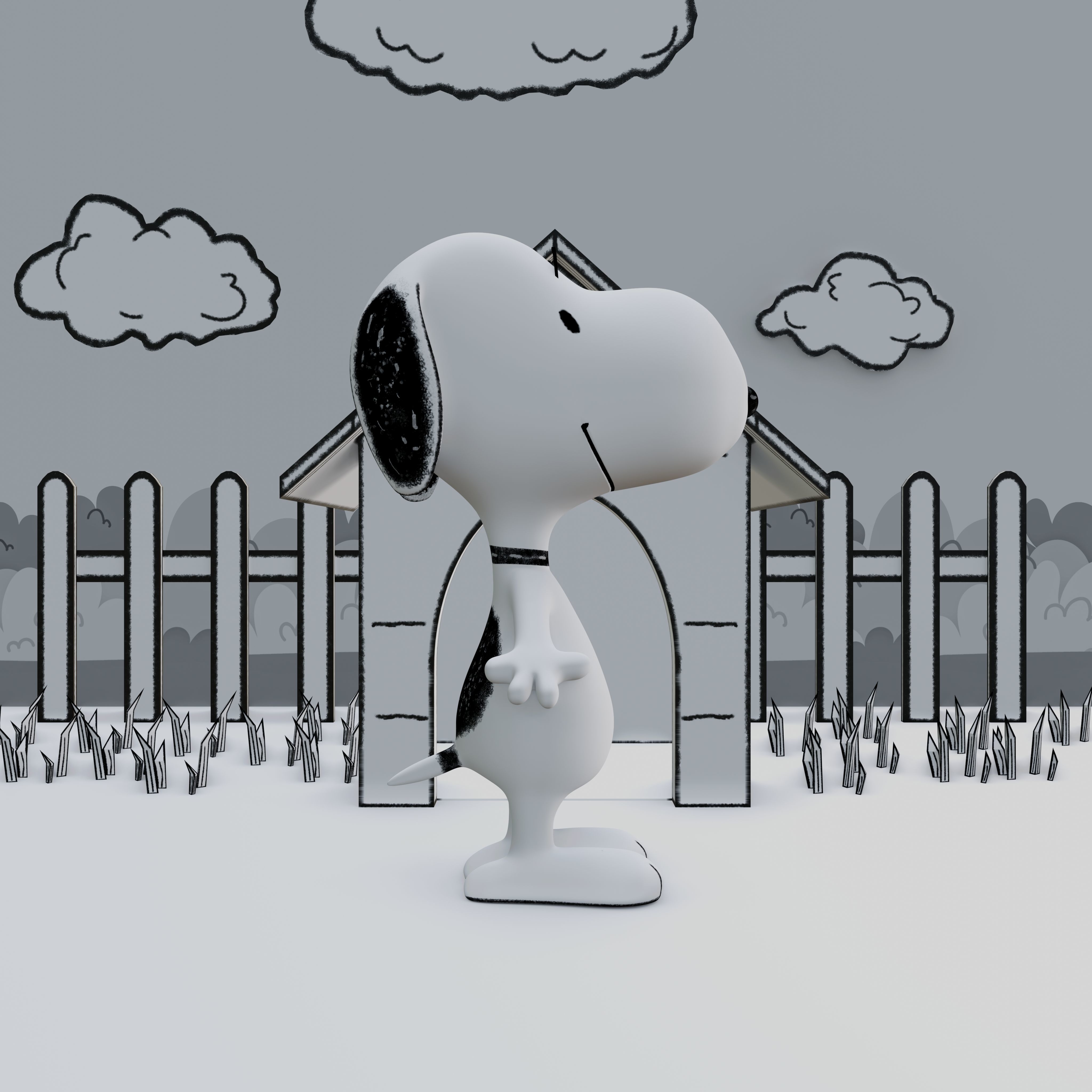 Snoopy Classic Rigged PBR Low-poly 3D model_27