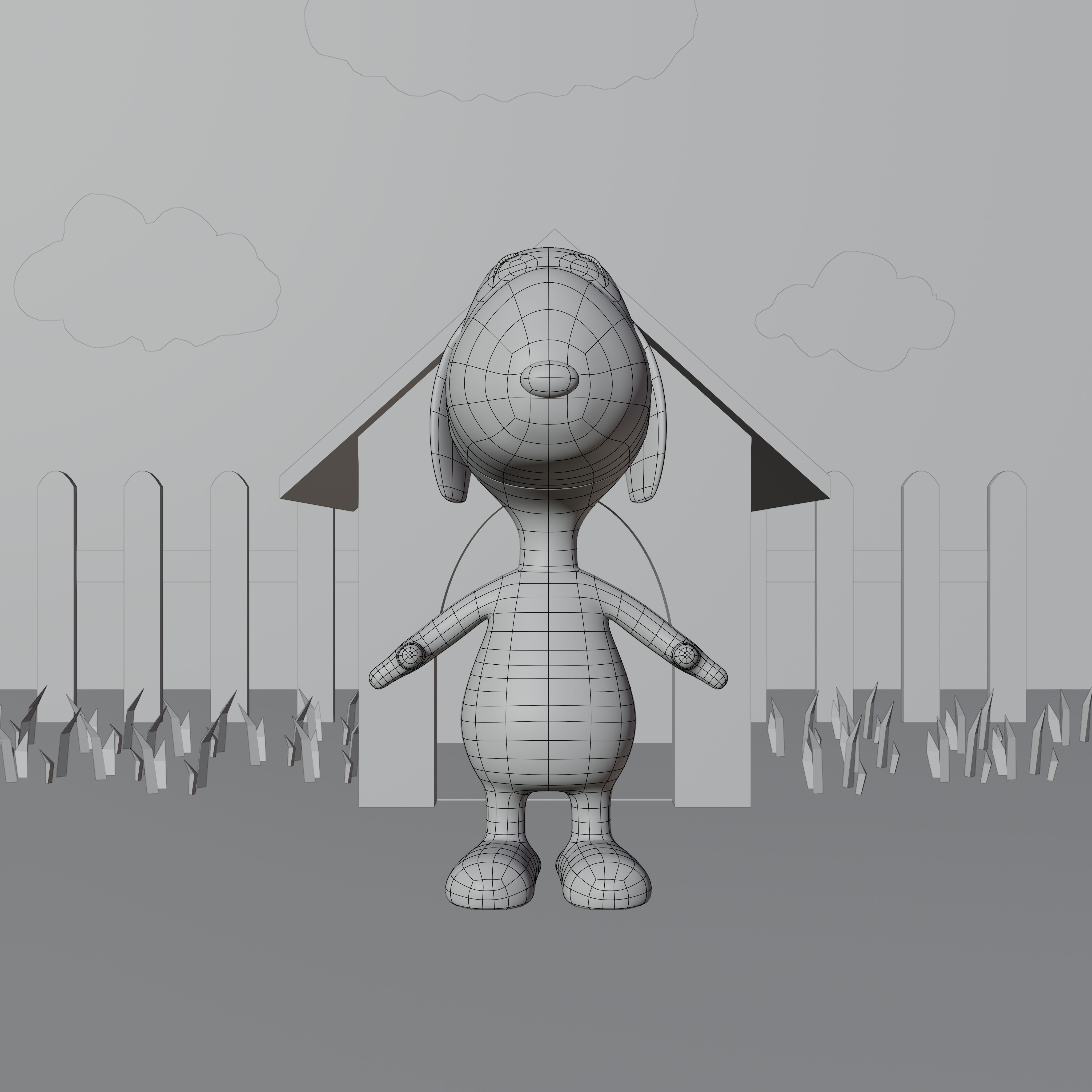 Snoopy Classic Rigged PBR Low-poly 3D model_58