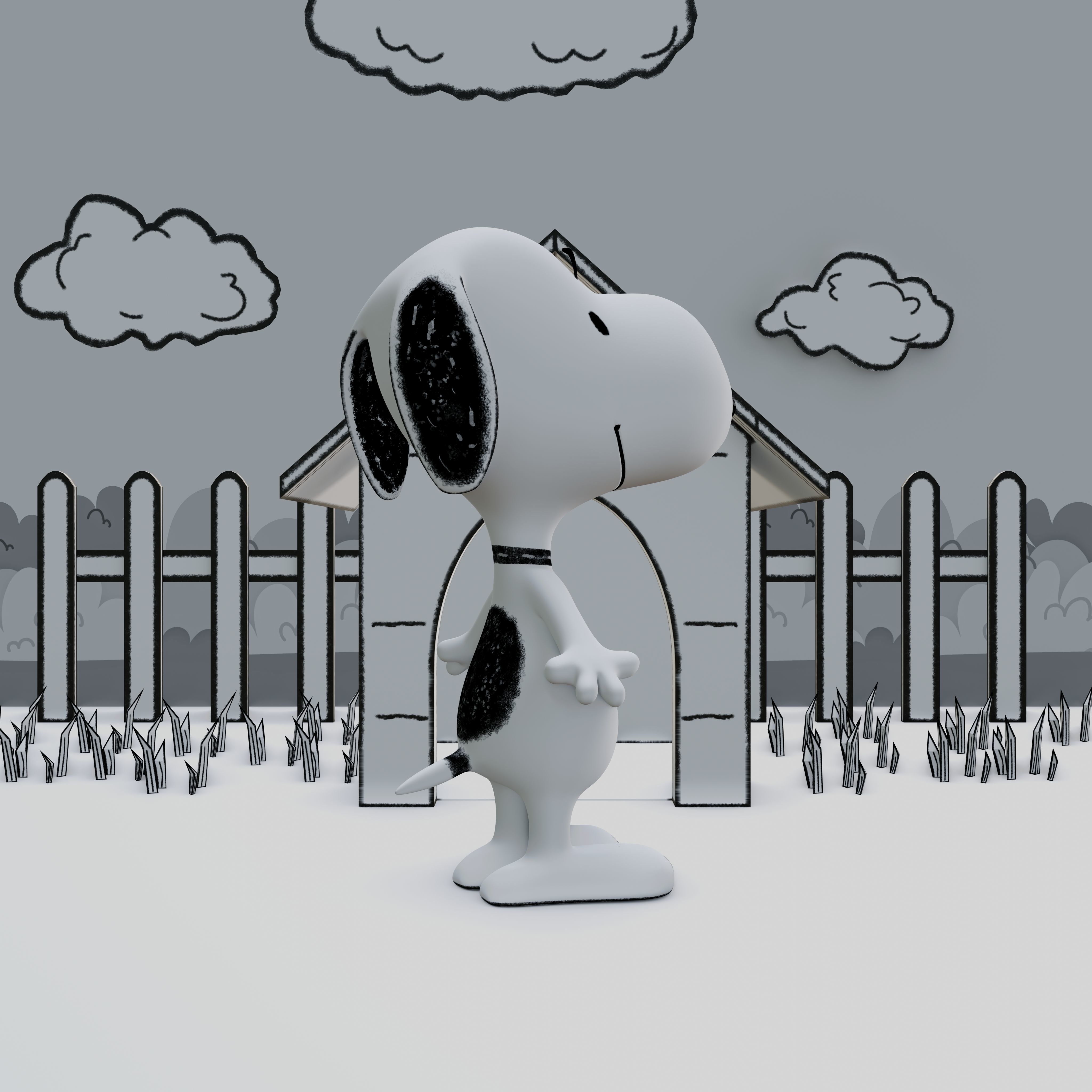 Snoopy Classic Rigged PBR Low-poly 3D model_26