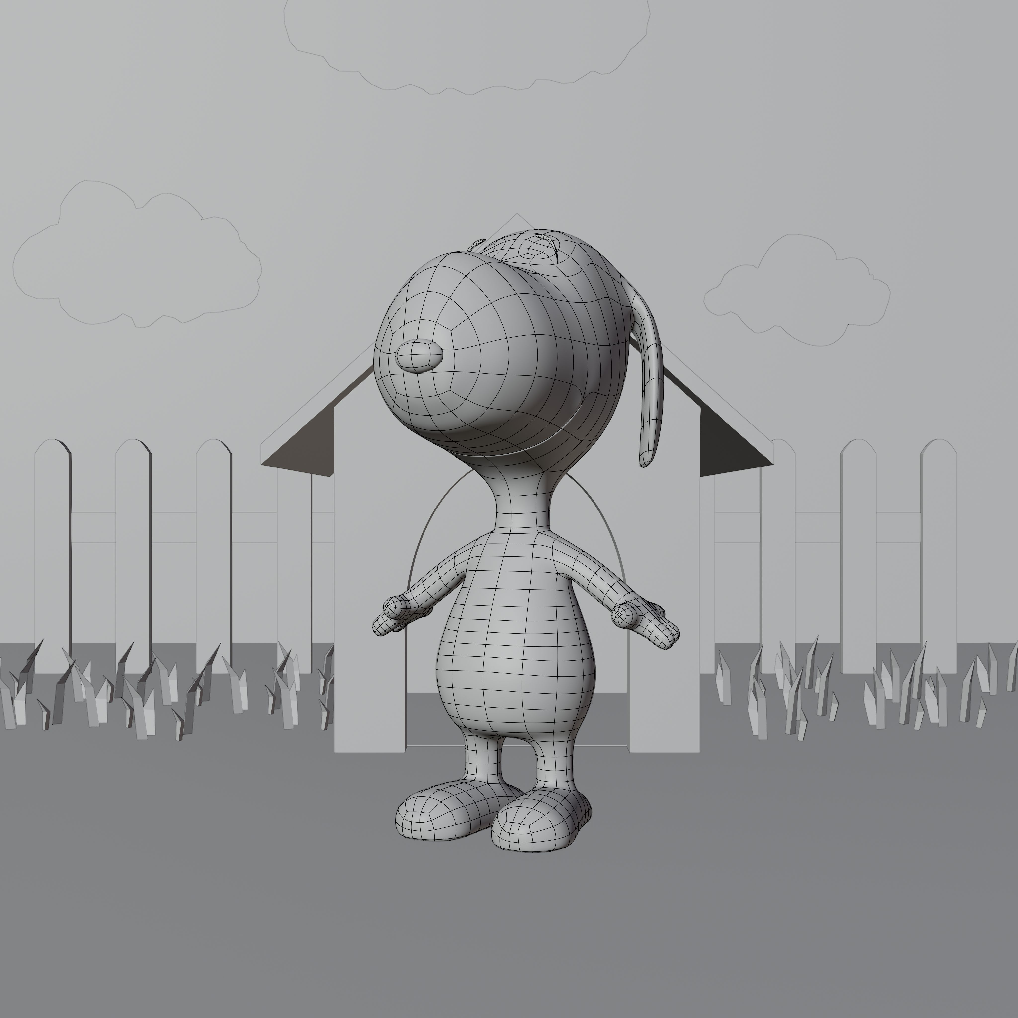 Snoopy Classic Rigged PBR Low-poly 3D model_38