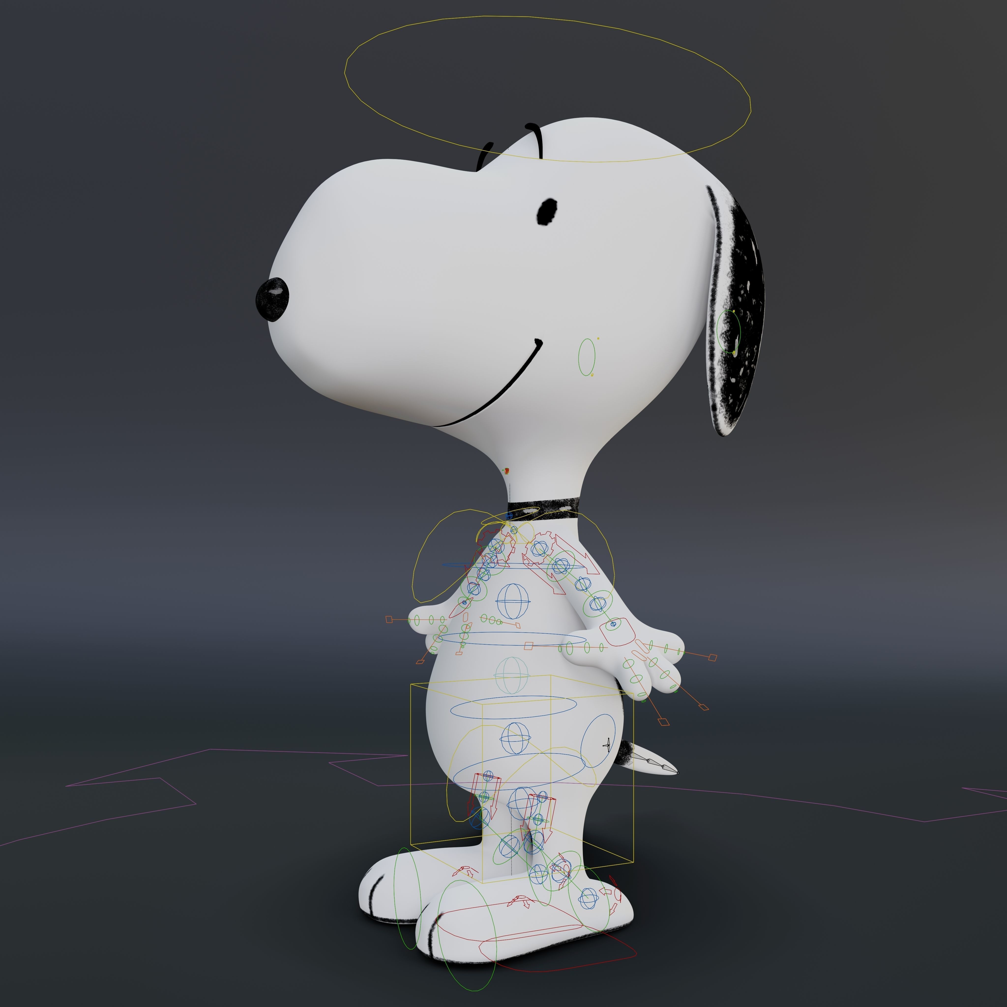Snoopy Classic Rigged PBR Low-poly 3D model_3