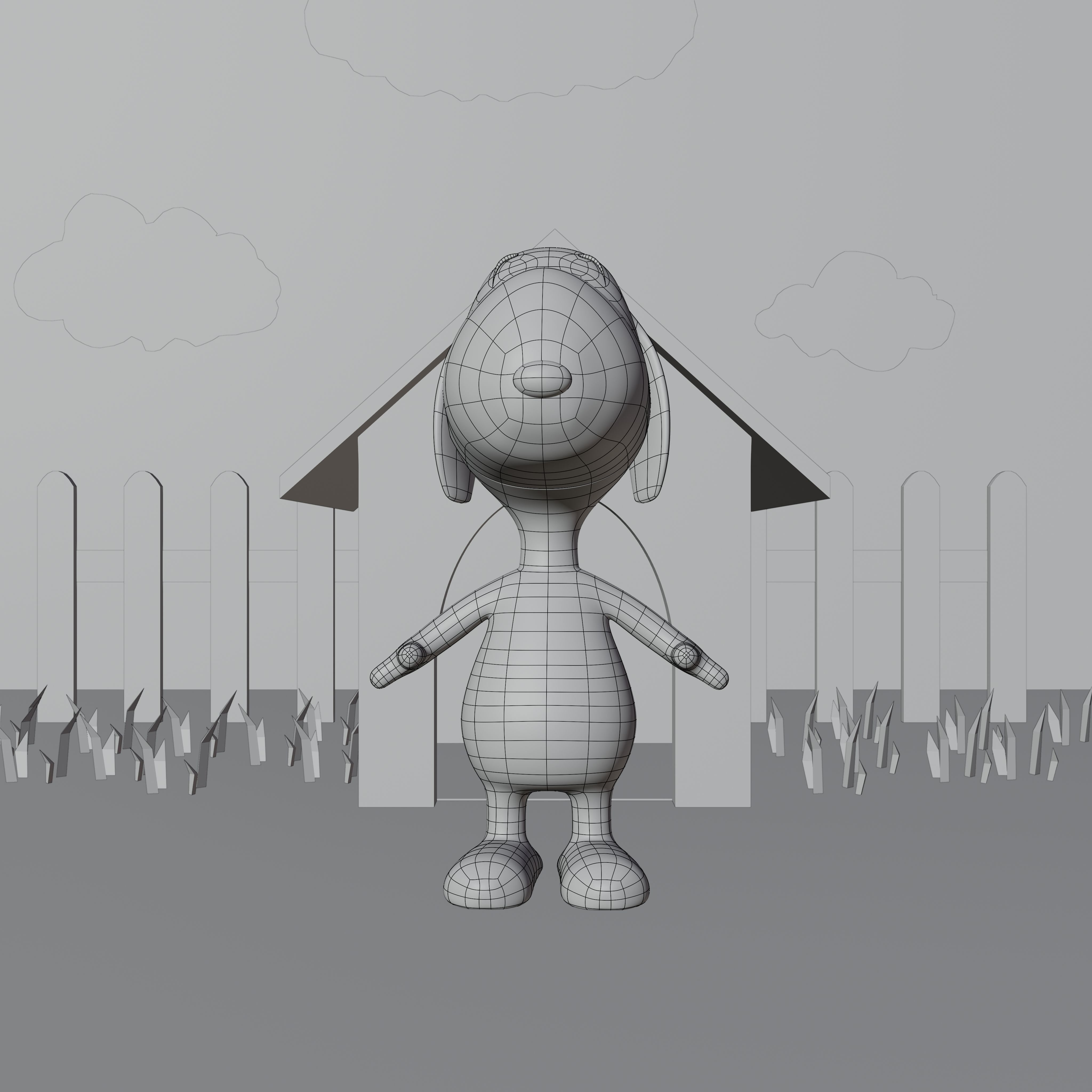 Snoopy Classic Rigged PBR Low-poly 3D model_57