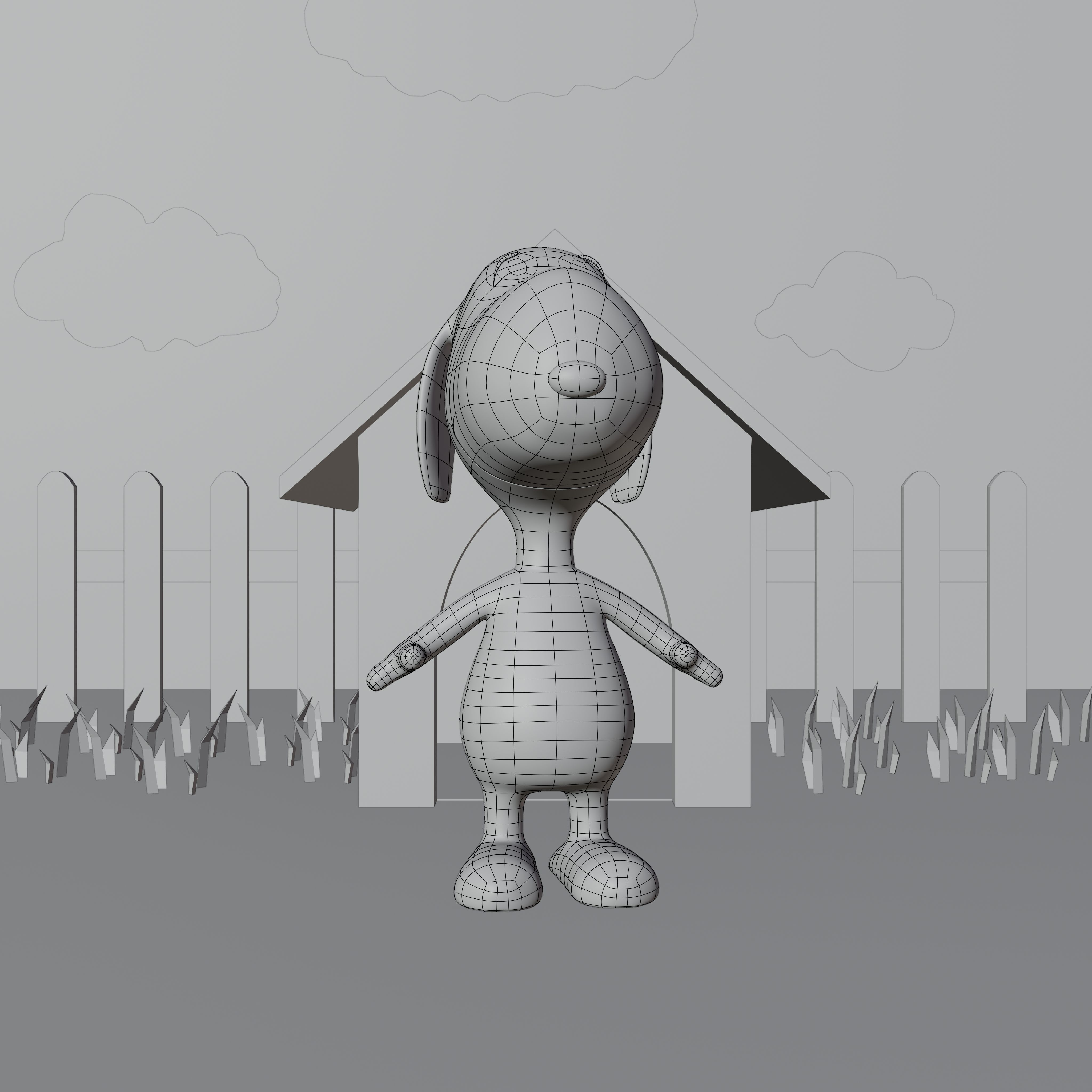 Snoopy Classic Rigged PBR Low-poly 3D model_55