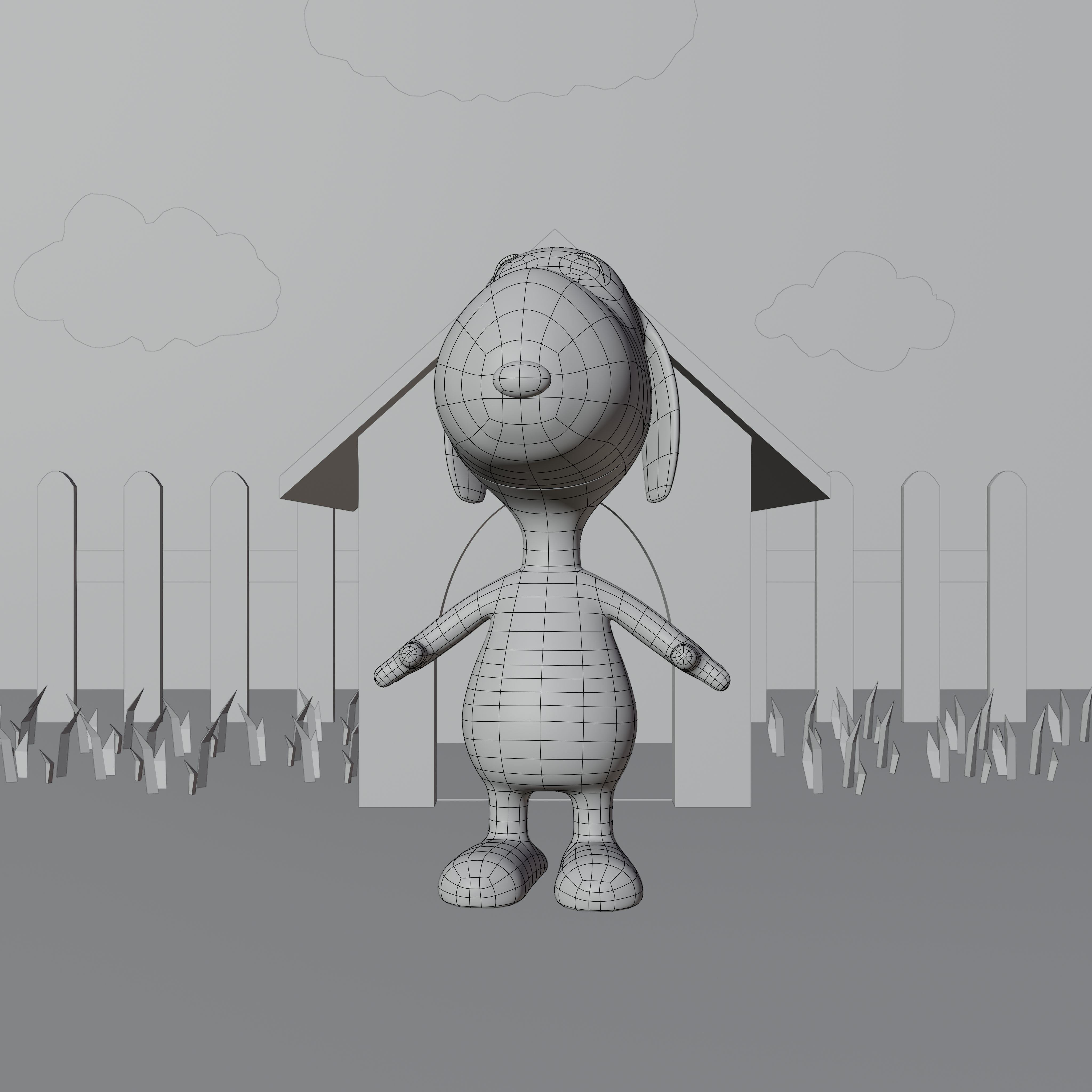 Snoopy Classic Rigged PBR Low-poly 3D model_59