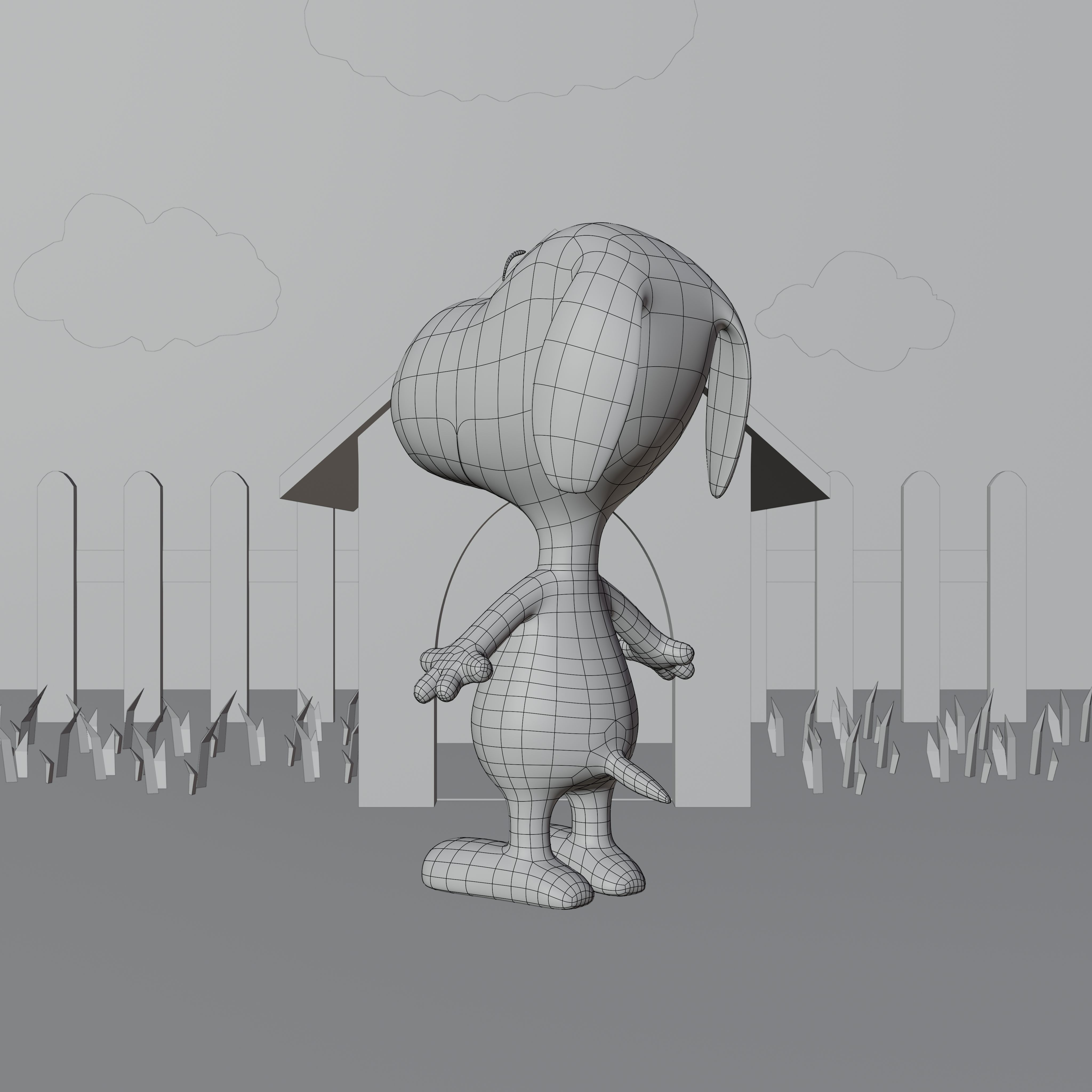 Snoopy Classic Rigged PBR Low-poly 3D model_43