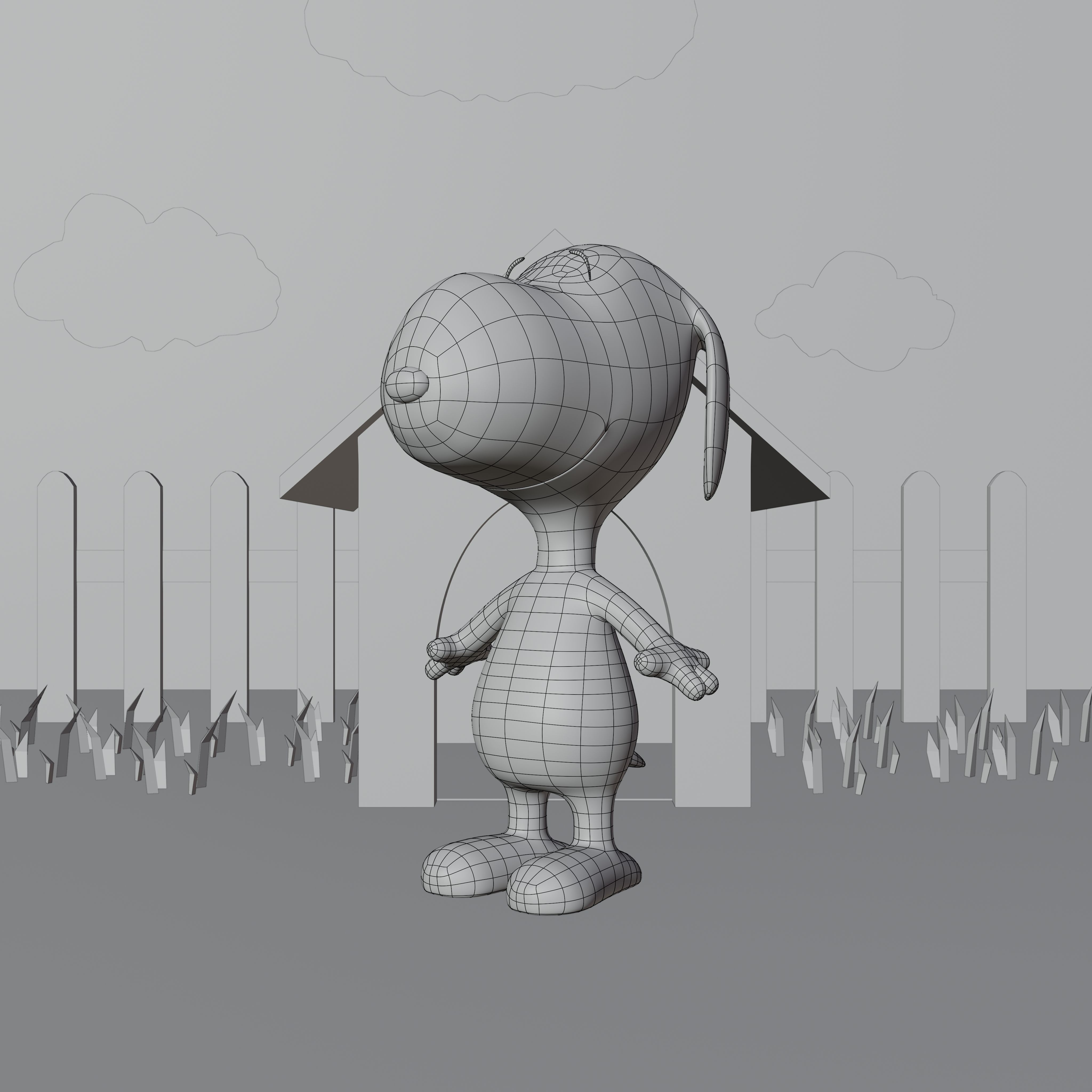 Snoopy Classic Rigged PBR Low-poly 3D model_60