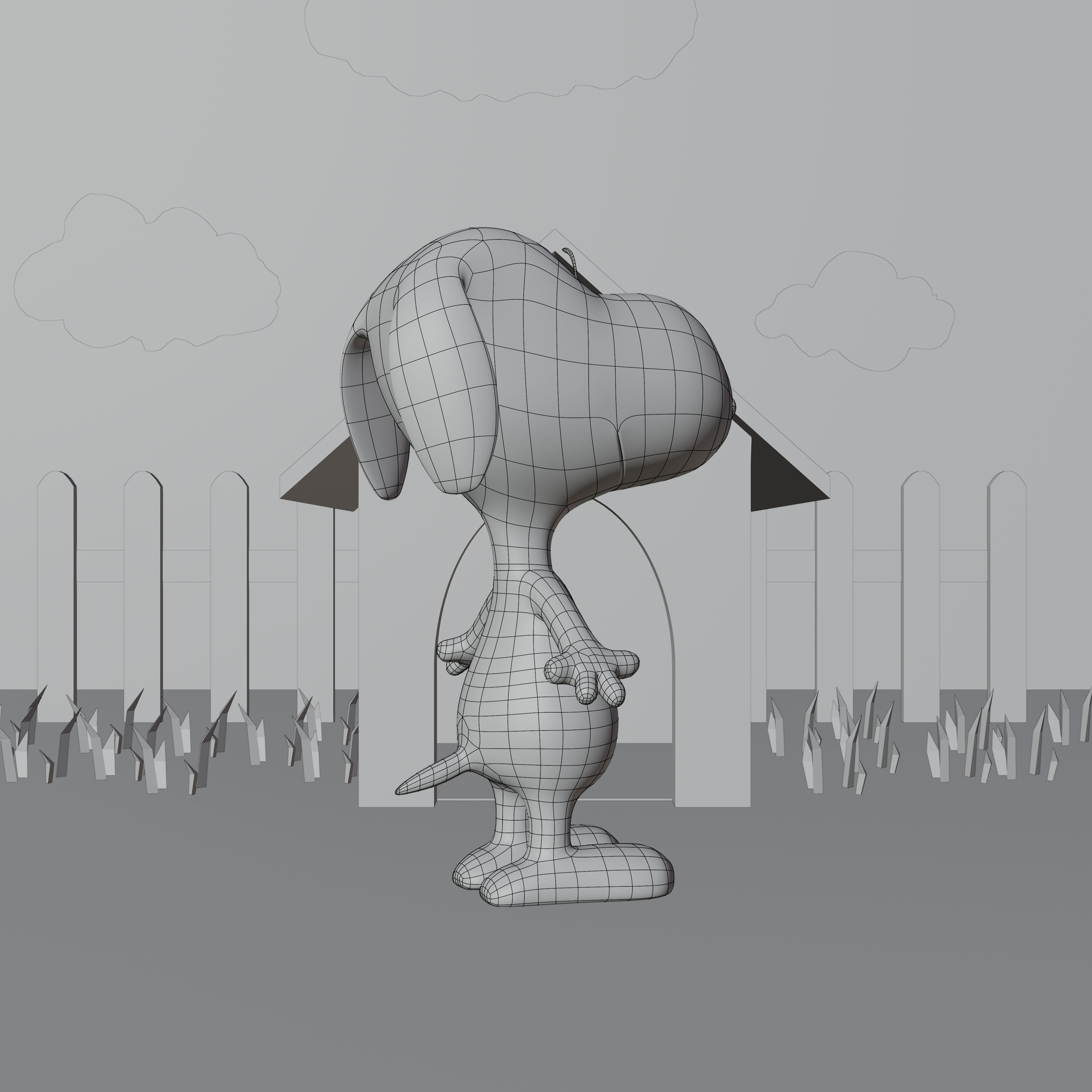 Snoopy Classic Rigged PBR Low-poly 3D model_48