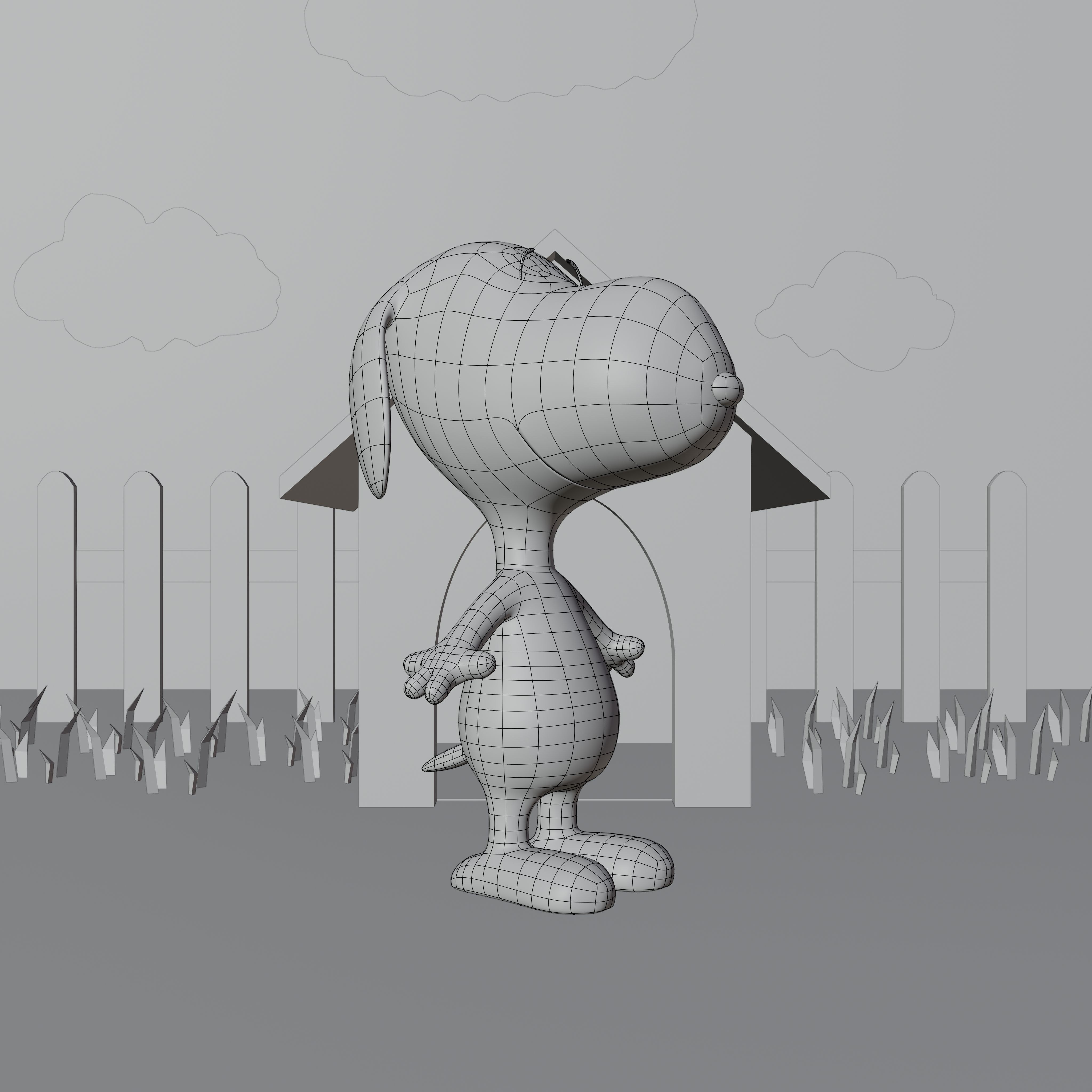 Snoopy Classic Rigged PBR Low-poly 3D model_51
