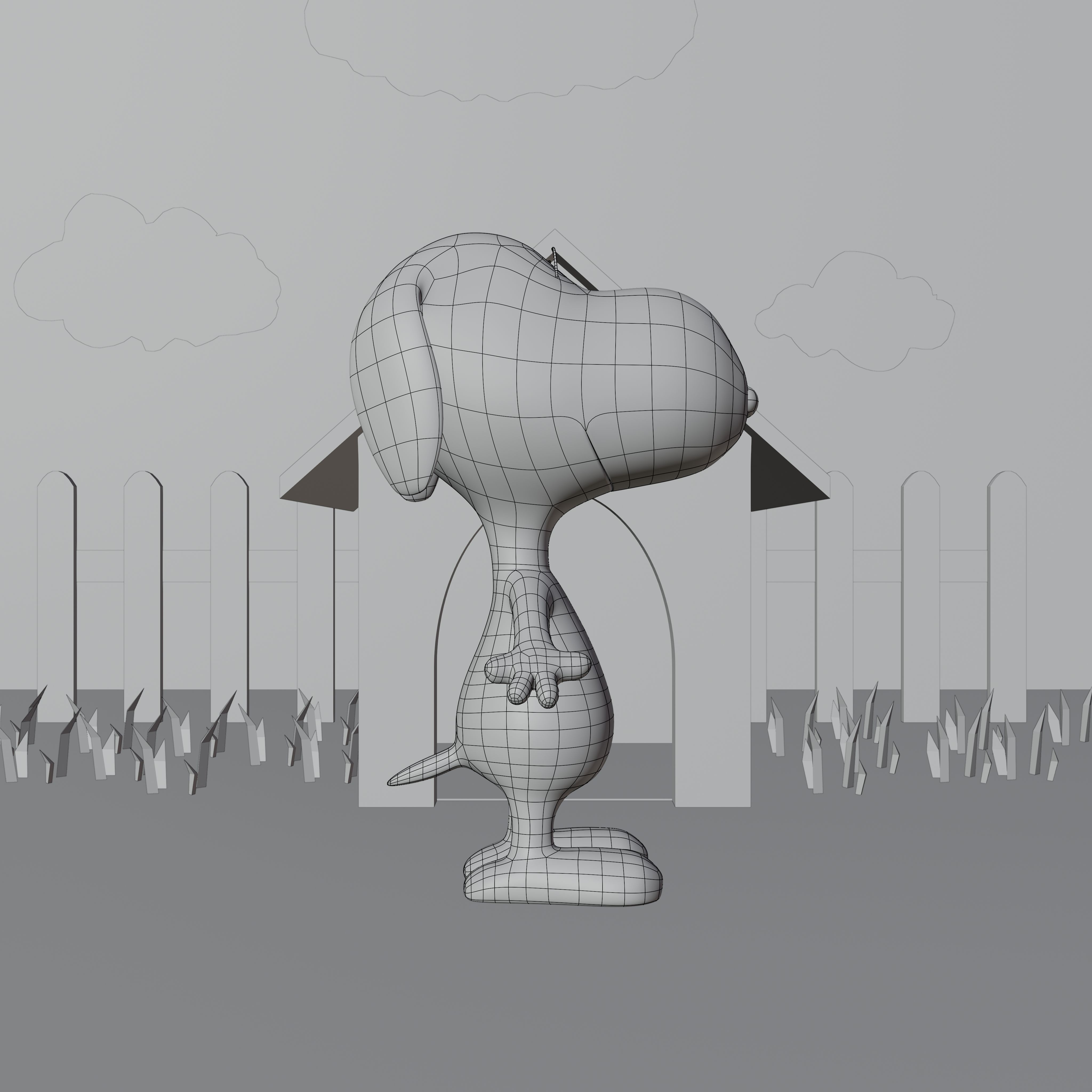 Snoopy Classic Rigged PBR Low-poly 3D model_49