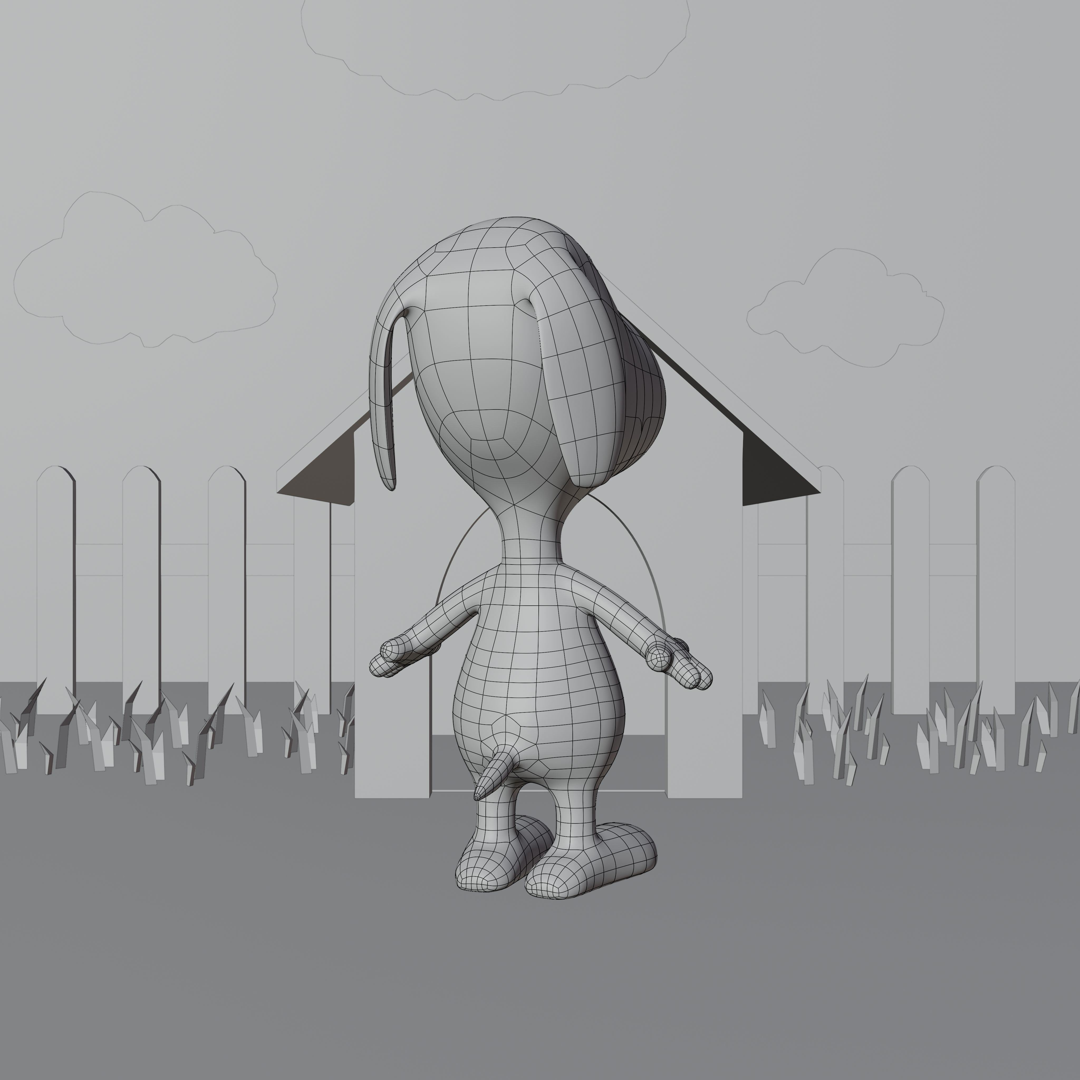 Snoopy Classic Rigged PBR Low-poly 3D model_46