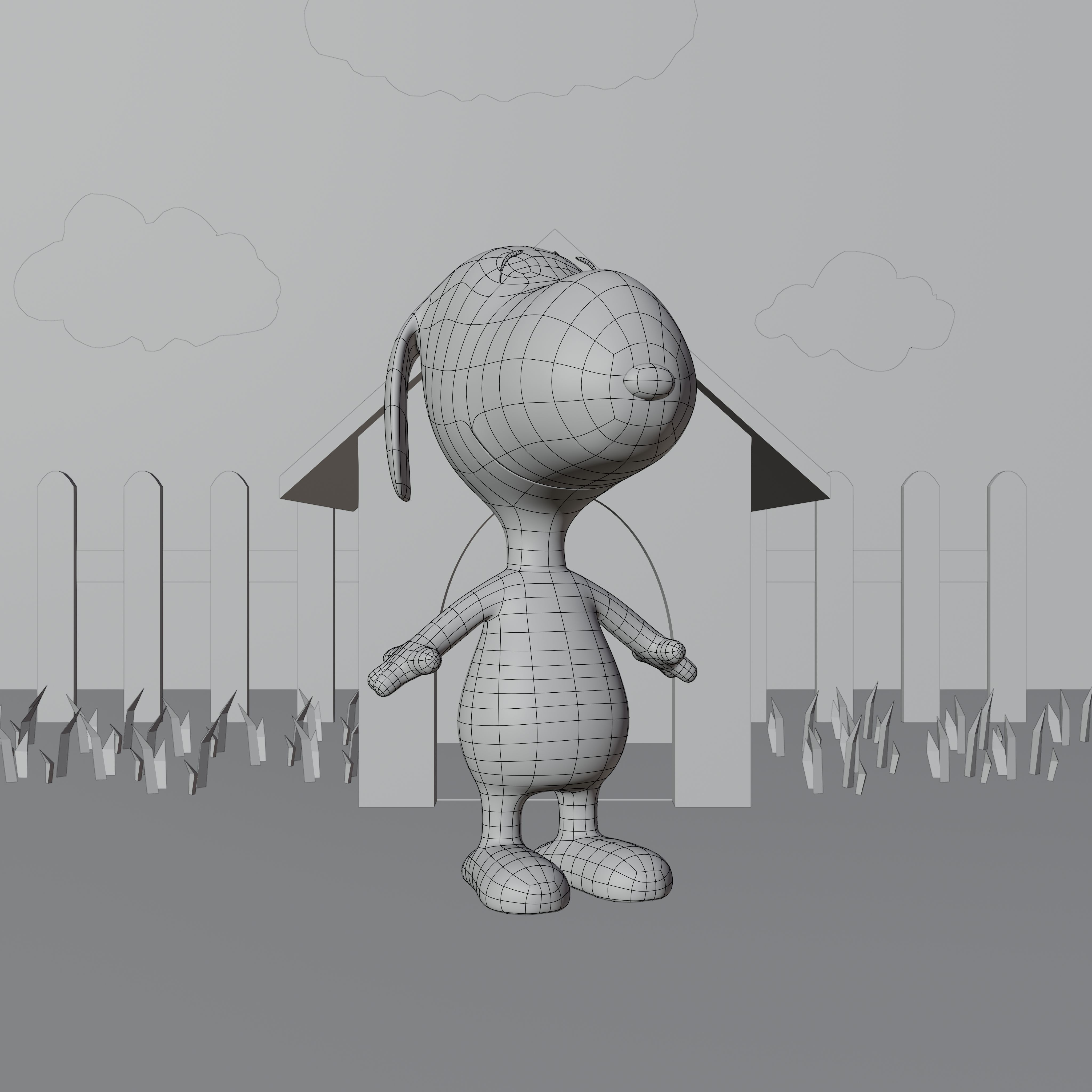 Snoopy Classic Rigged PBR Low-poly 3D model_53