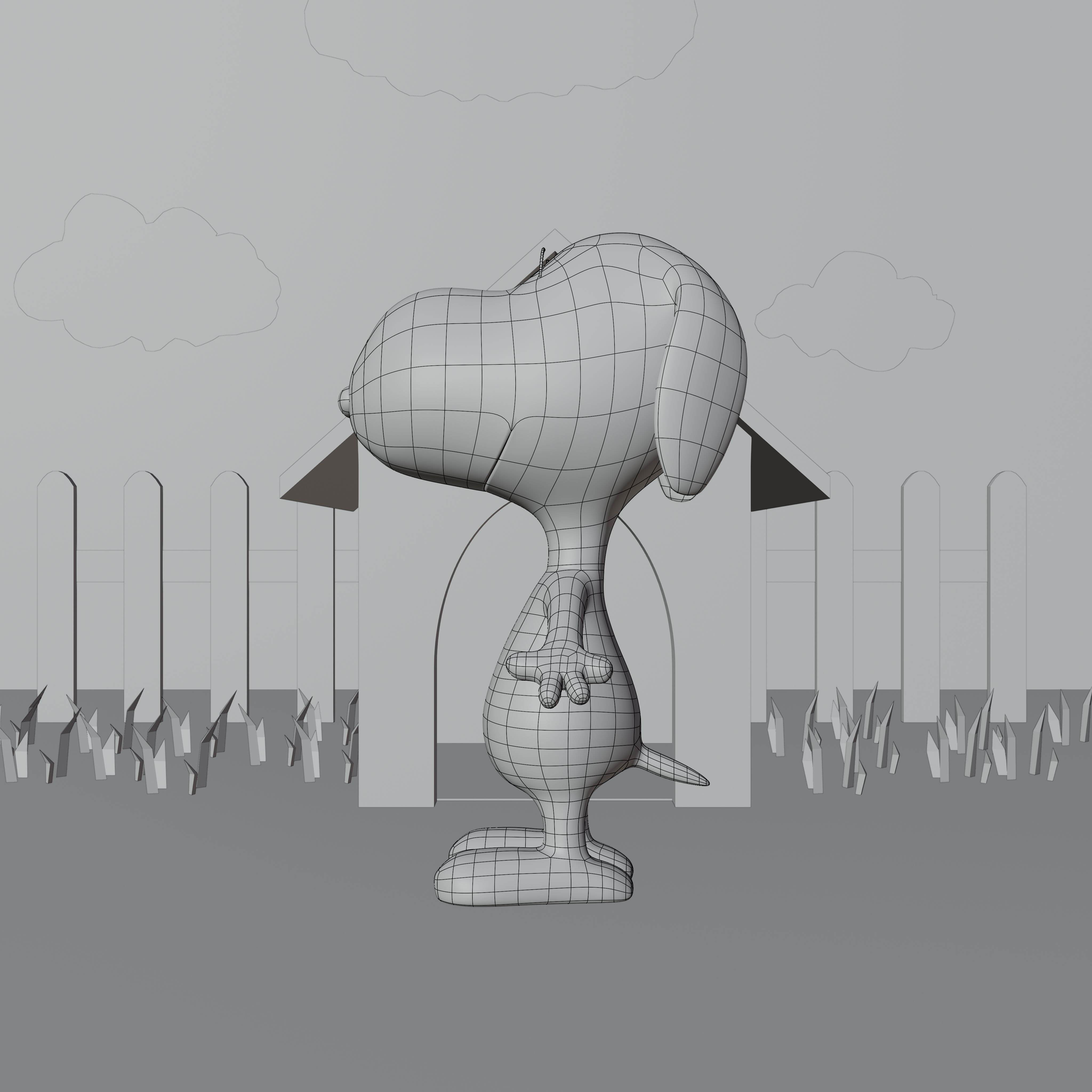 Snoopy Classic Rigged PBR Low-poly 3D model_41