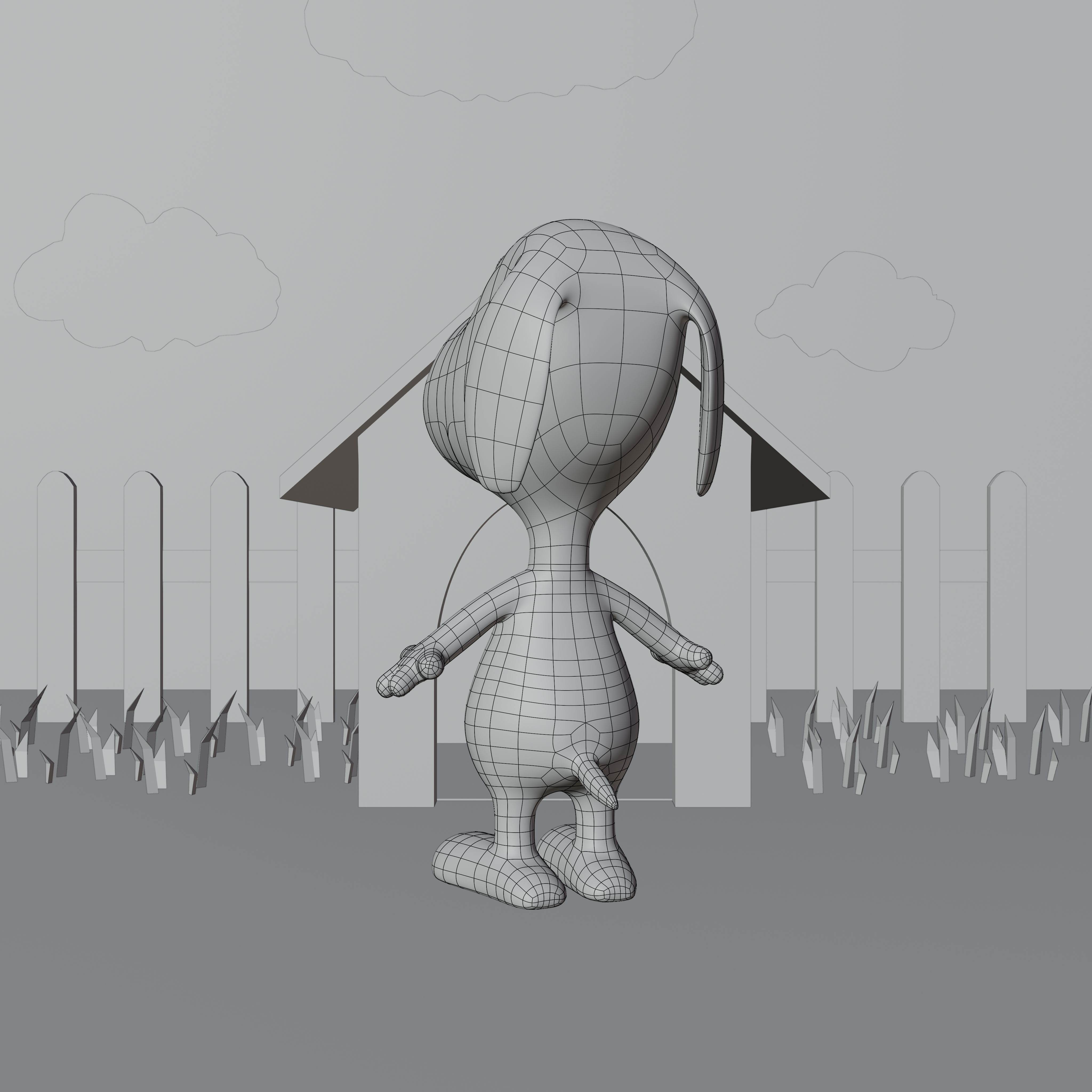 Snoopy Classic Rigged PBR Low-poly 3D model_44