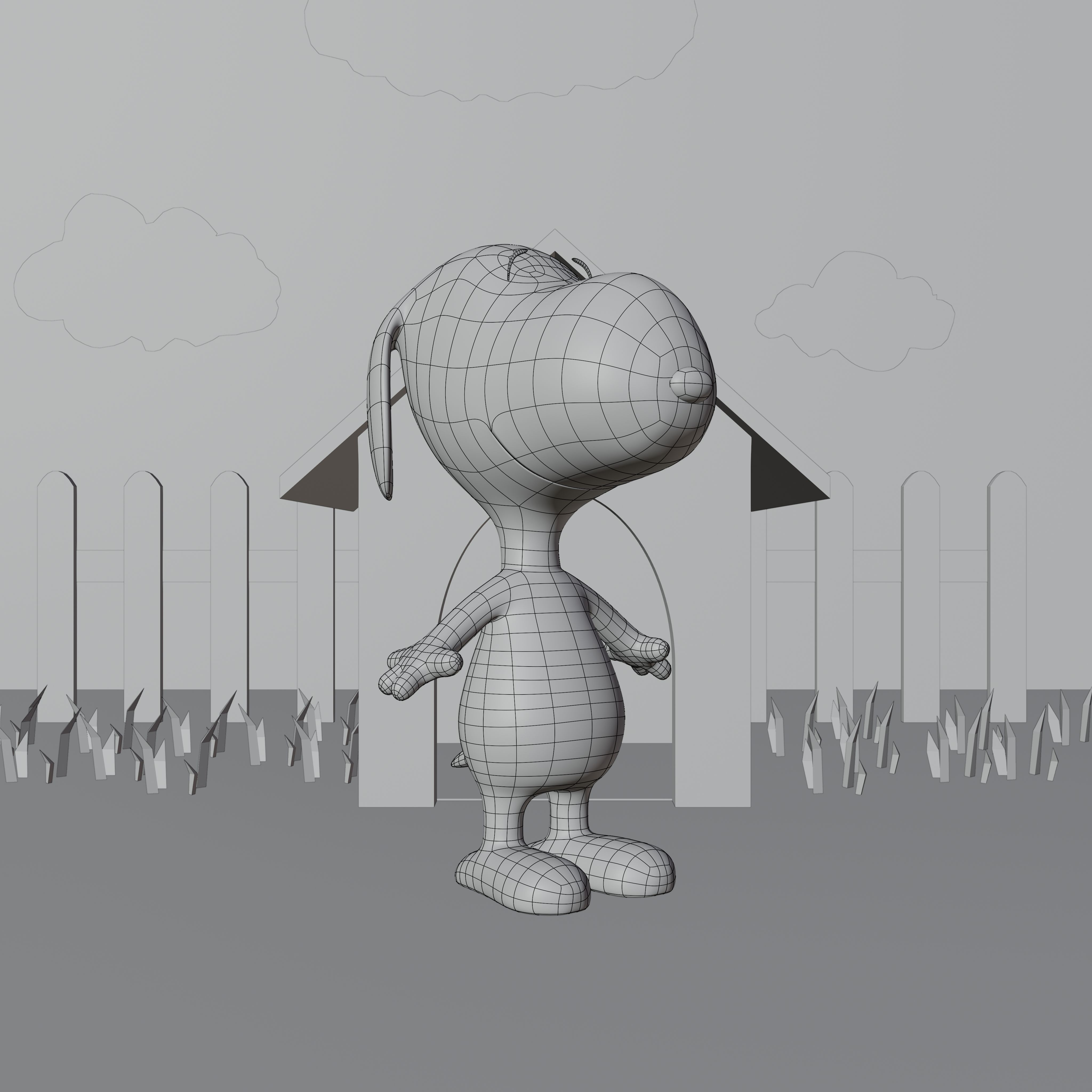Snoopy Classic Rigged PBR Low-poly 3D model_52