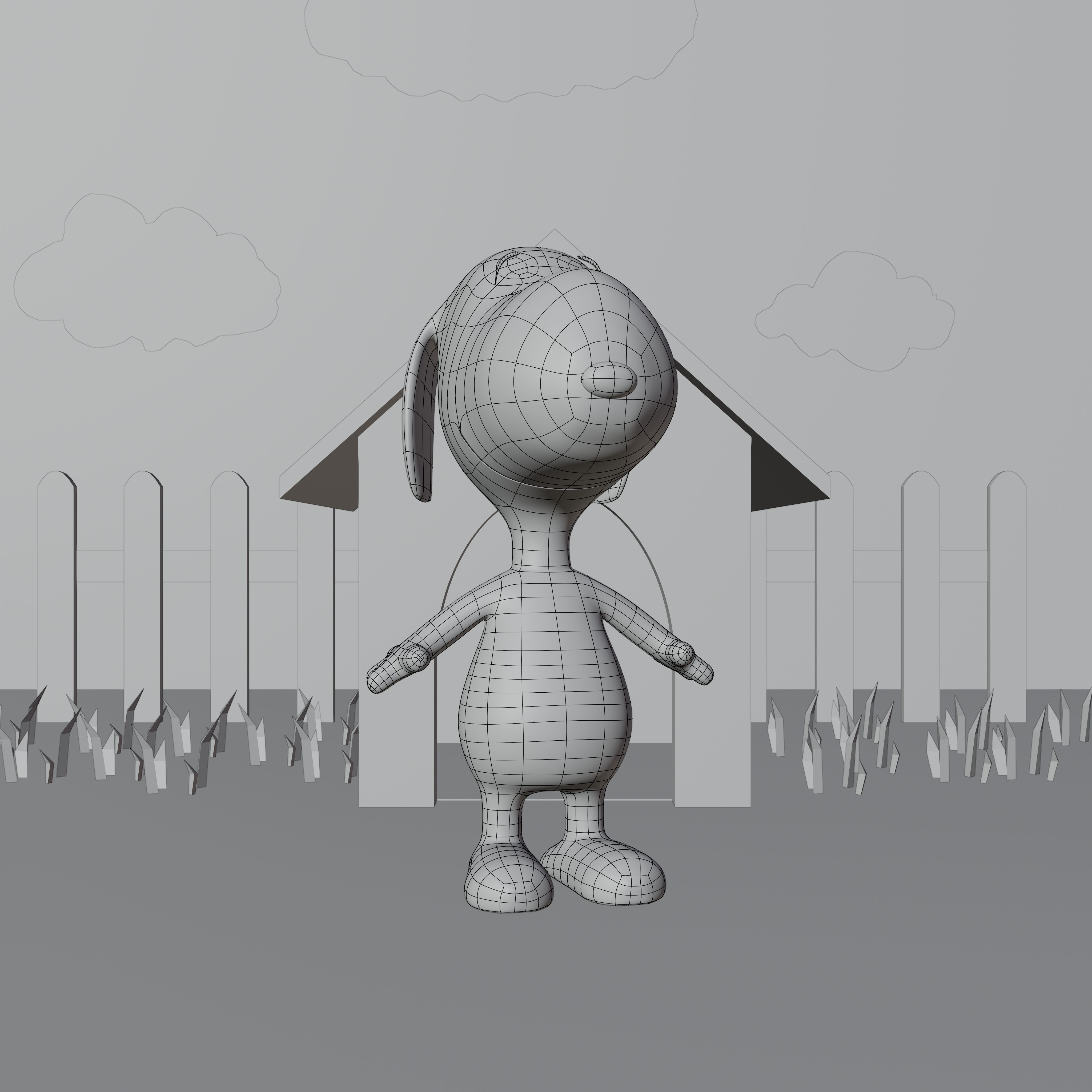 Snoopy Classic Rigged PBR Low-poly 3D model_54