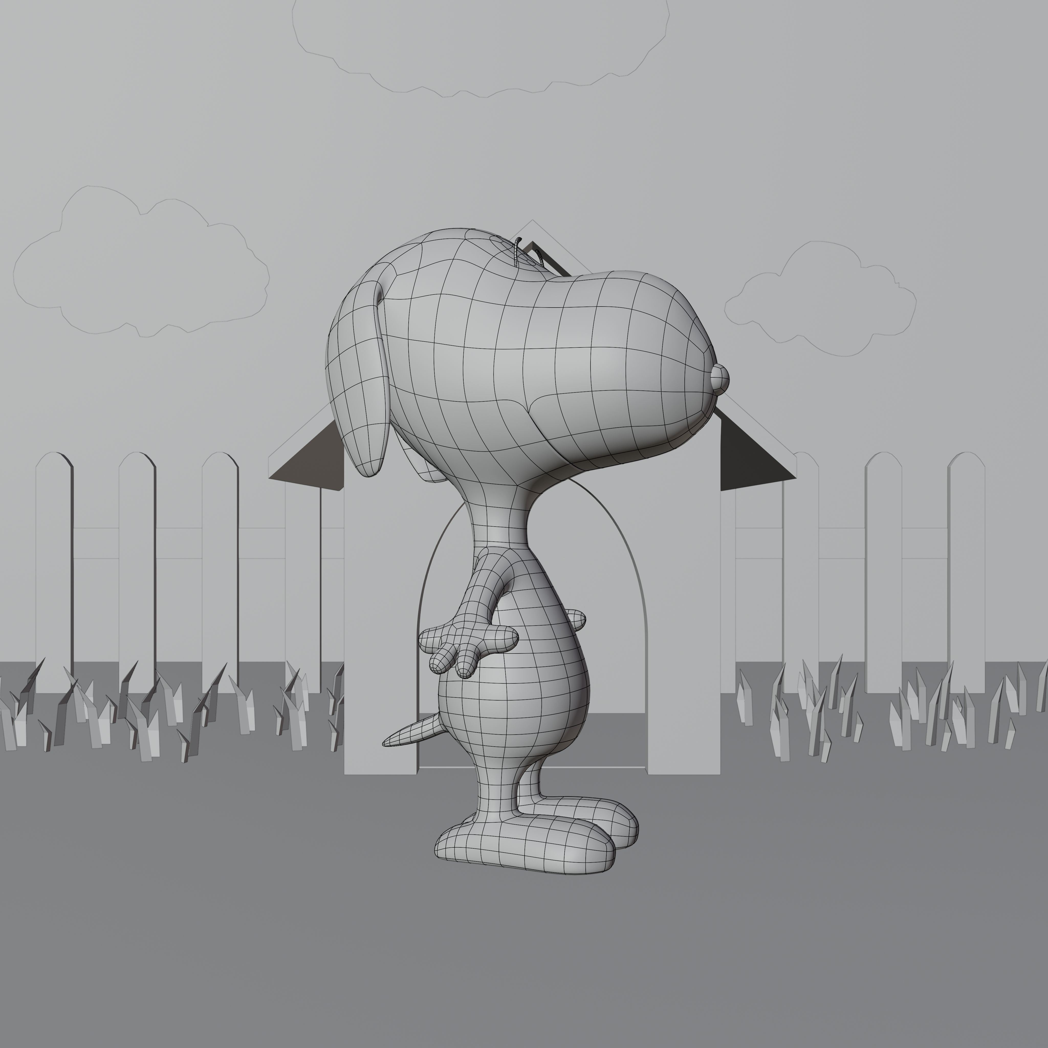 Snoopy Classic Rigged PBR Low-poly 3D model_50