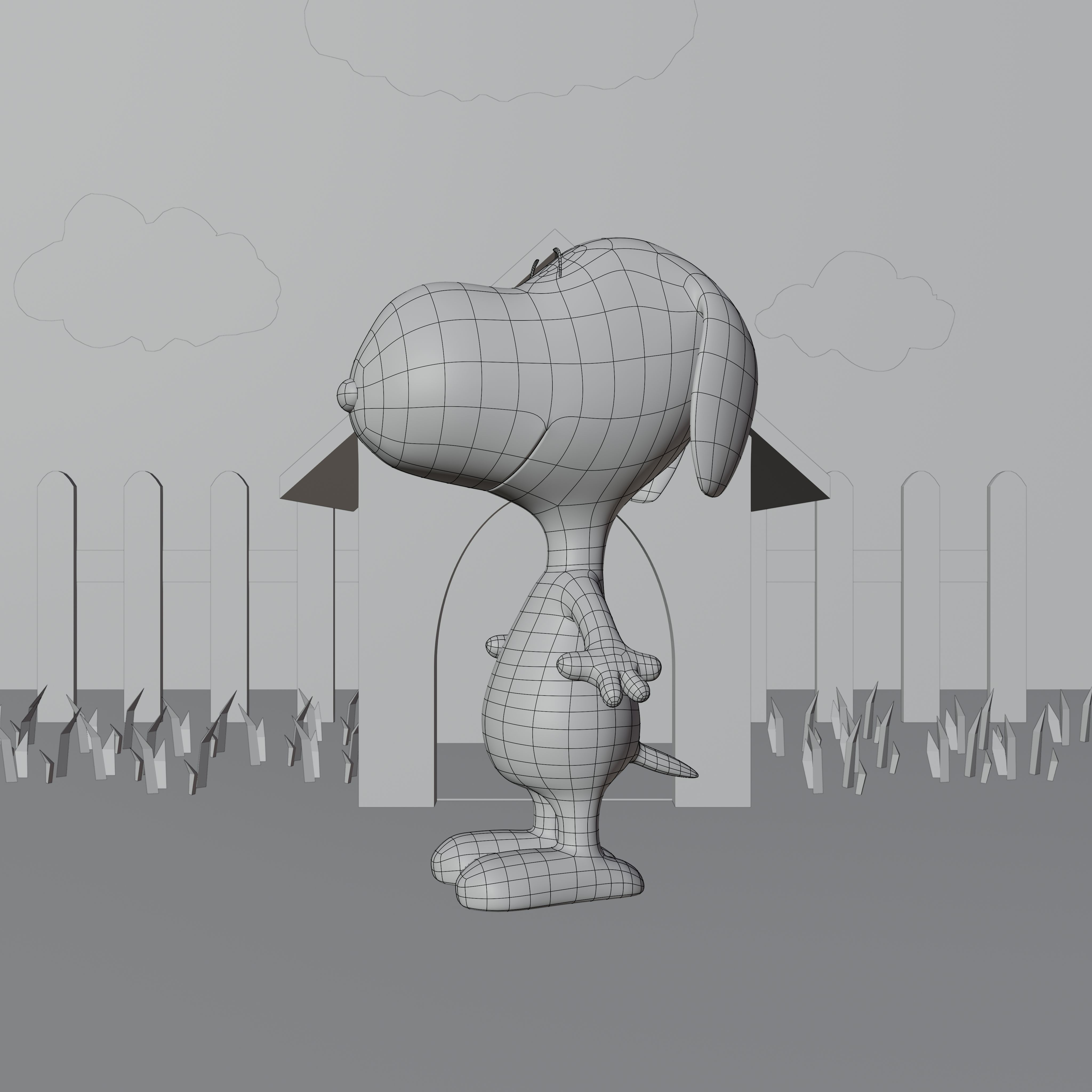 Snoopy Classic Rigged PBR Low-poly 3D model_40