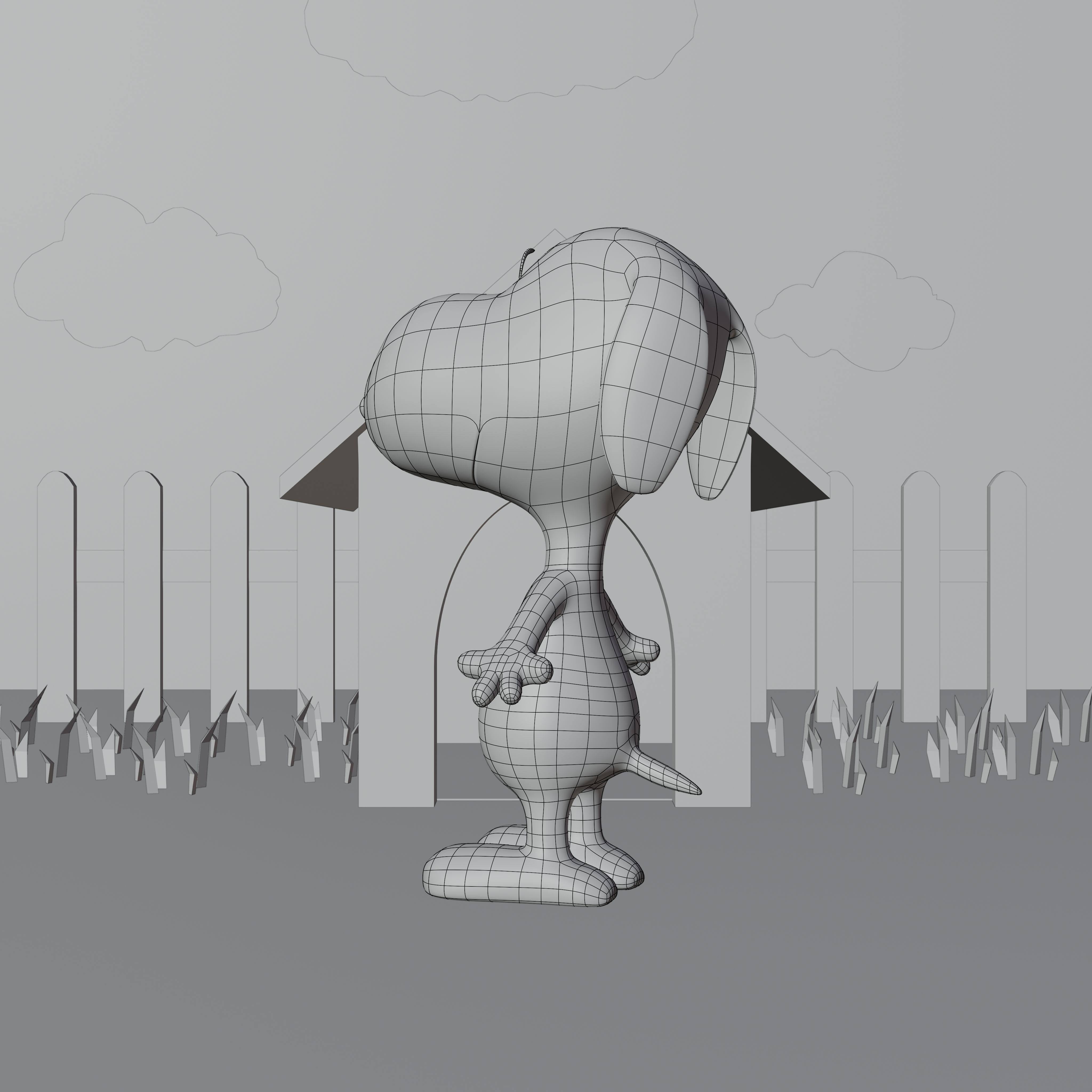 Snoopy Classic Rigged PBR Low-poly 3D model_42