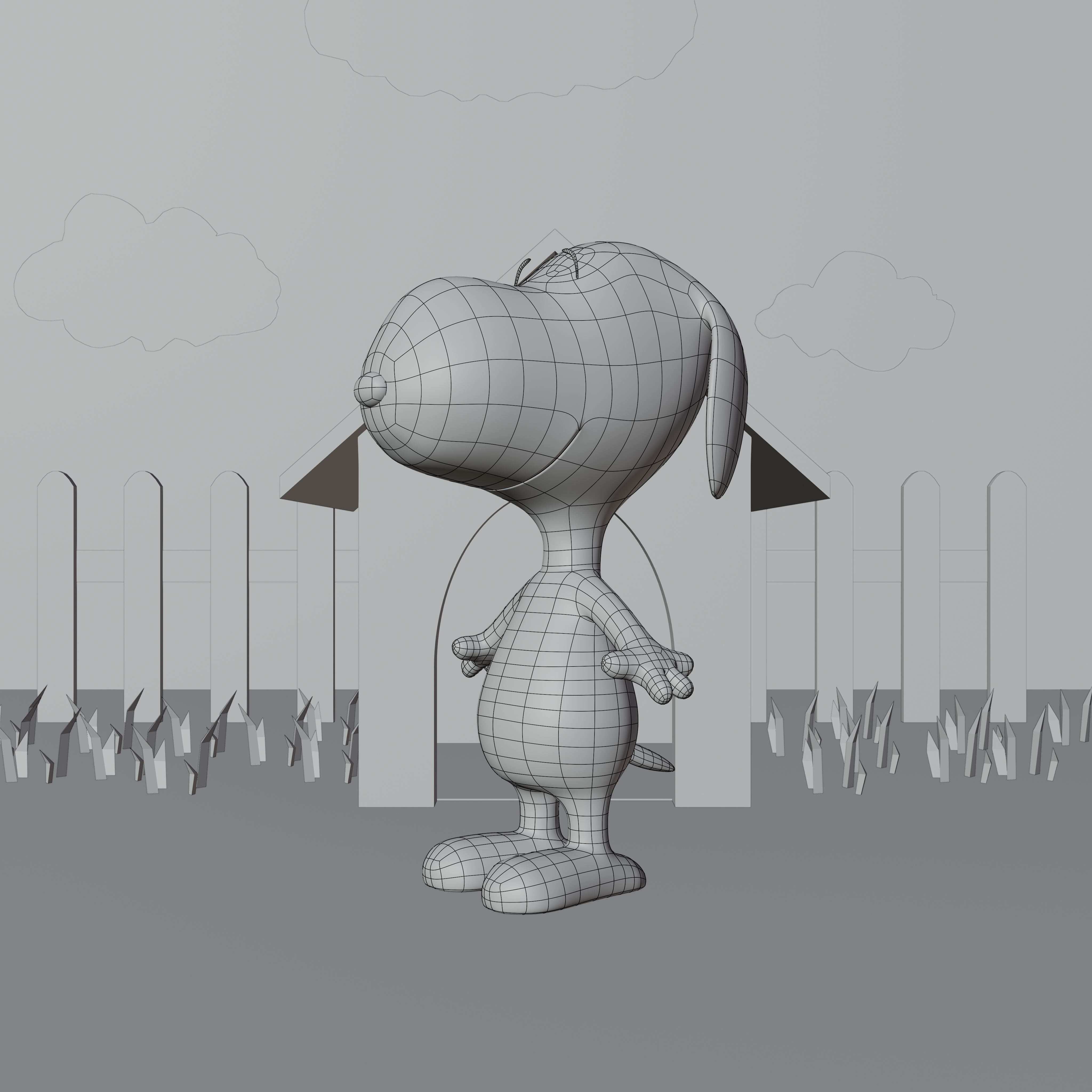 Snoopy Classic Rigged PBR Low-poly 3D model_39
