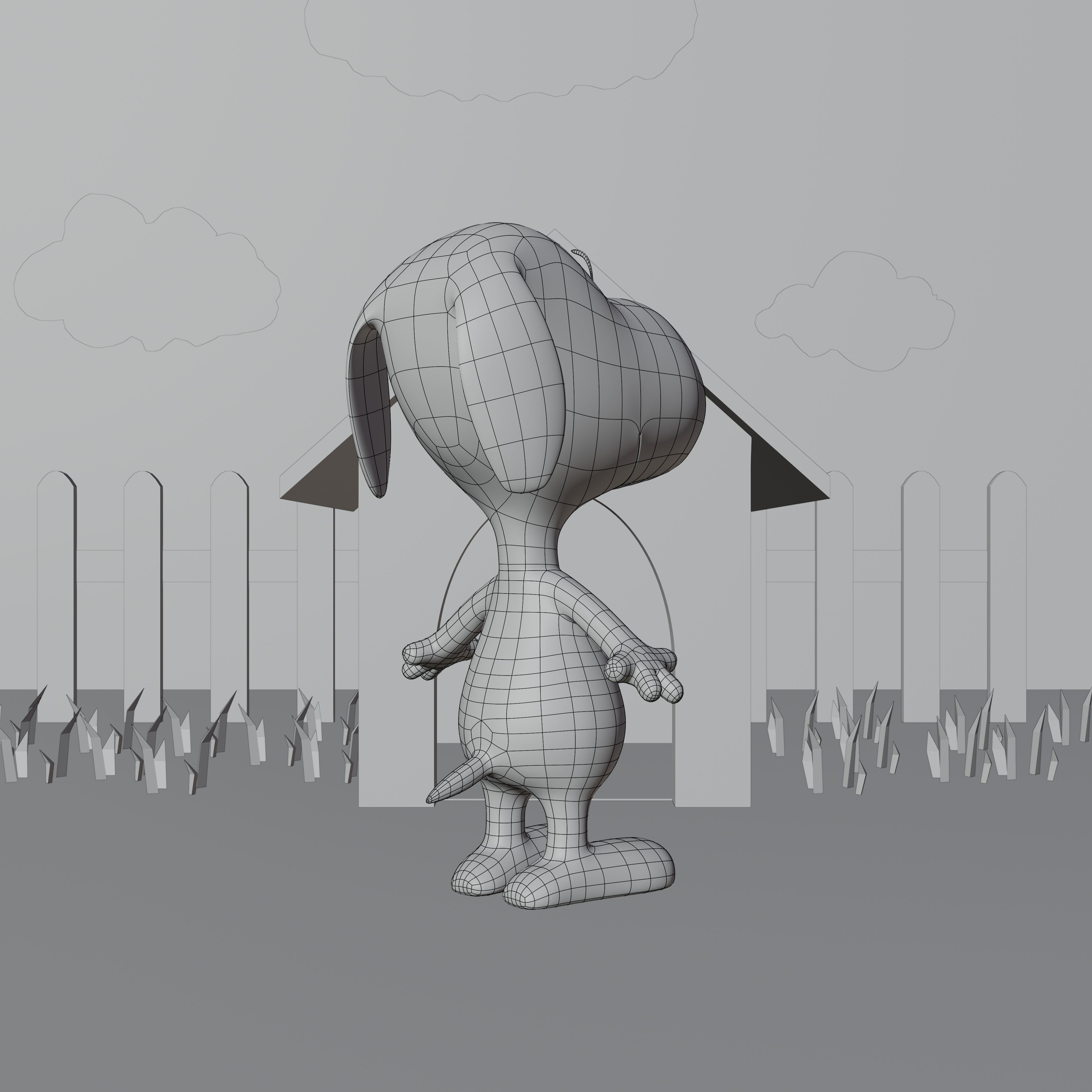 Snoopy Classic Rigged PBR Low-poly 3D model_47