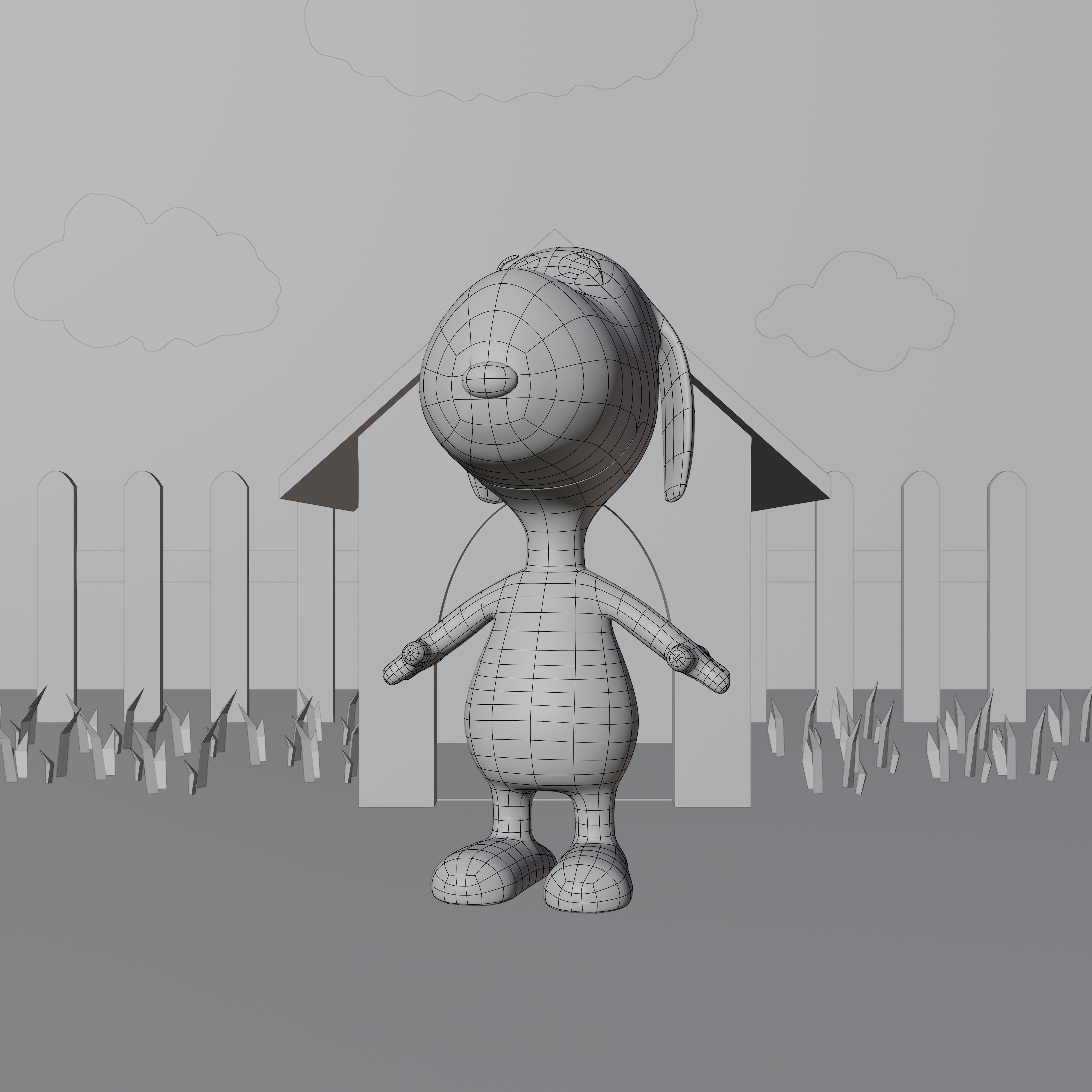 Snoopy Classic Rigged PBR Low-poly 3D model_37