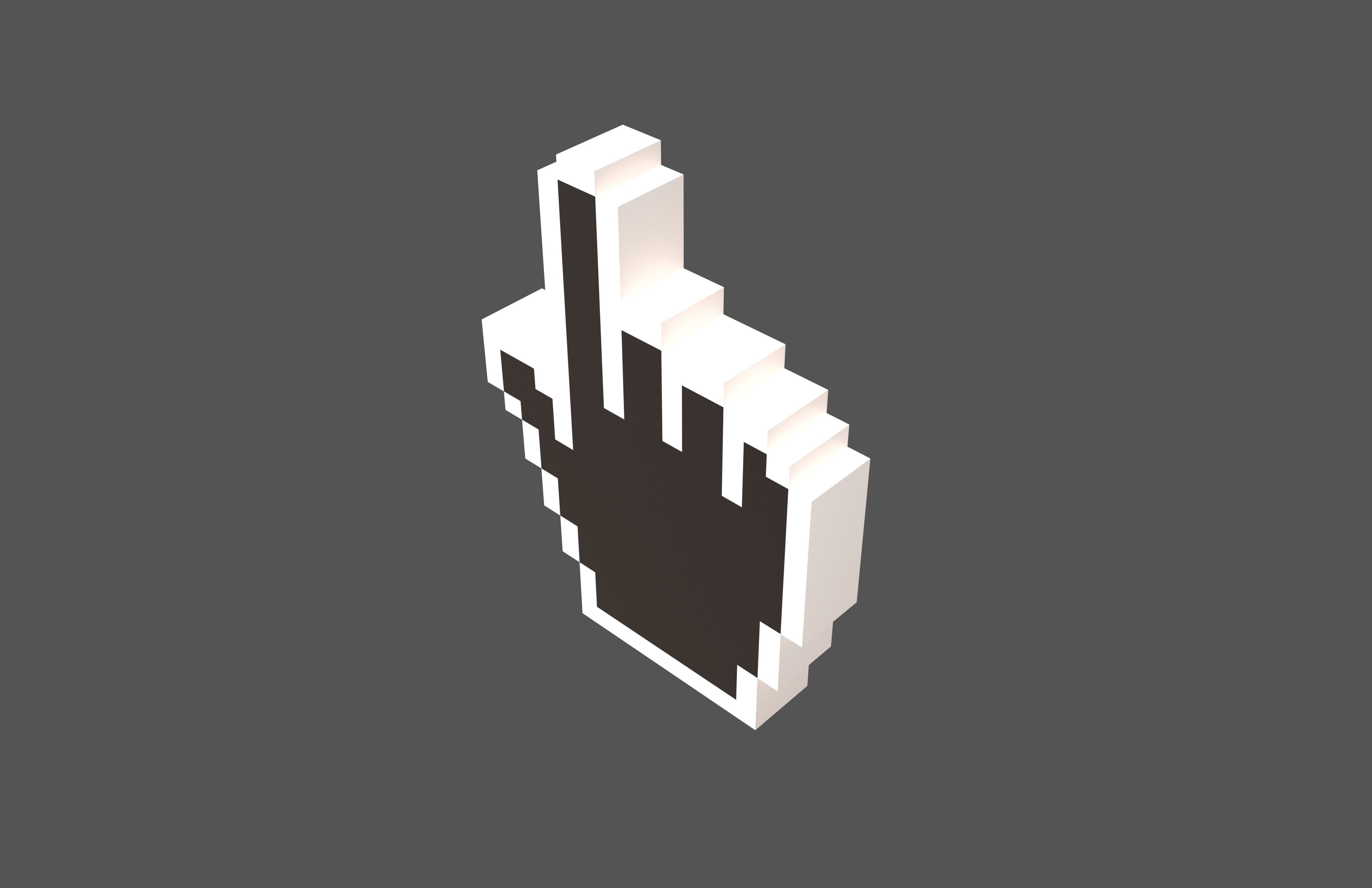 Mouse Mano Cursor V1 002 Low-poly 3D model_2