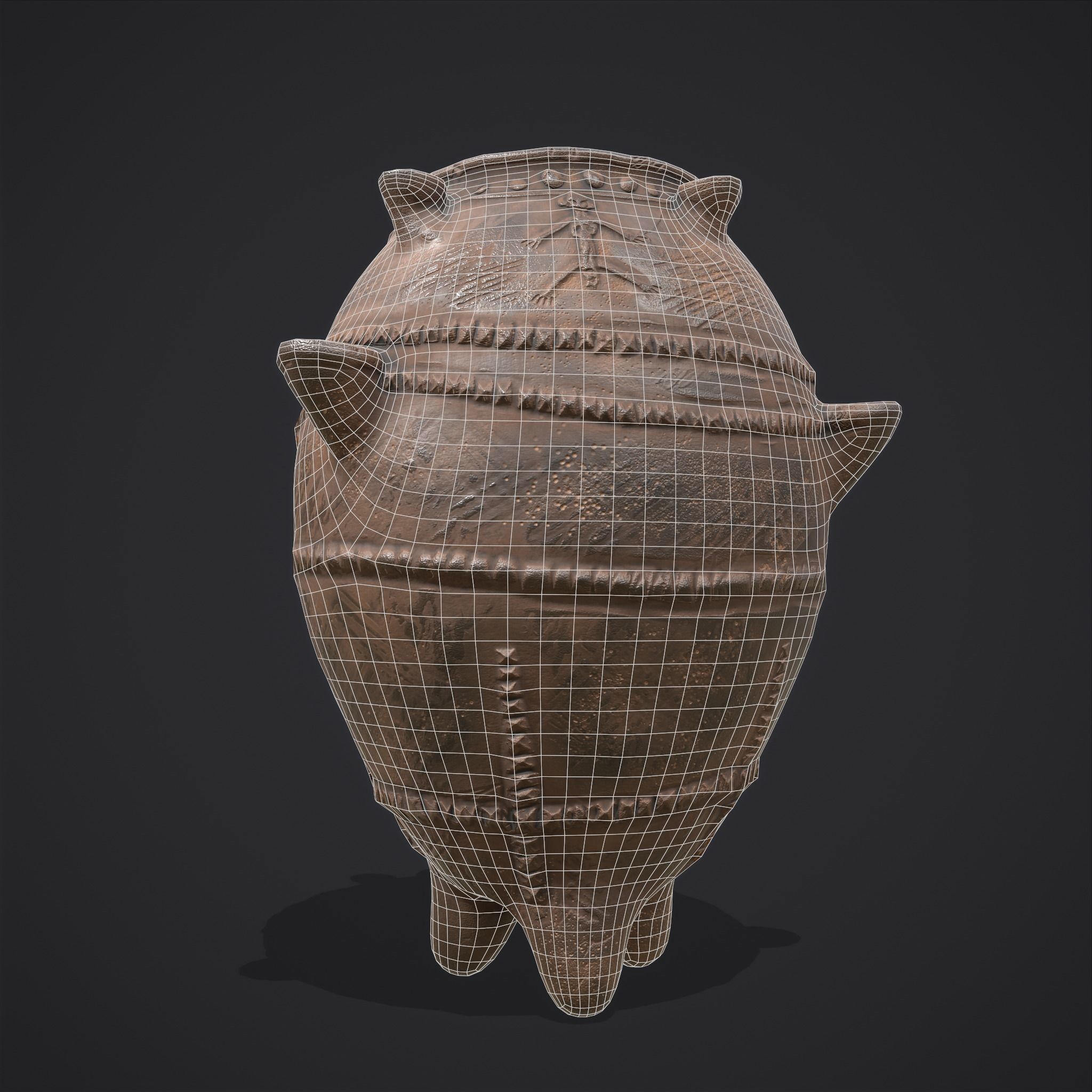 Ancient Pottery Low-poly 3D model_23